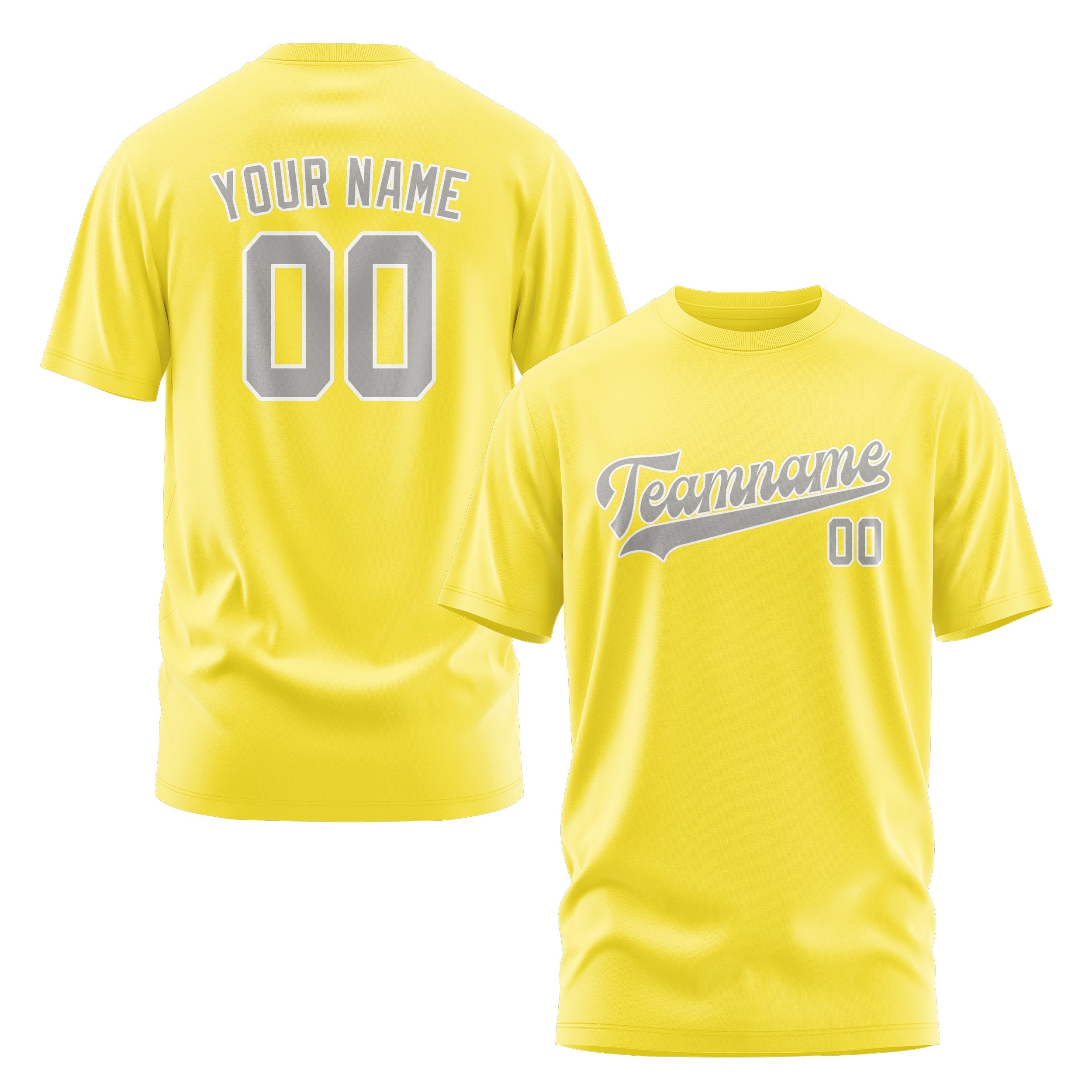 T-shirt personnalisé jaune clair gris
