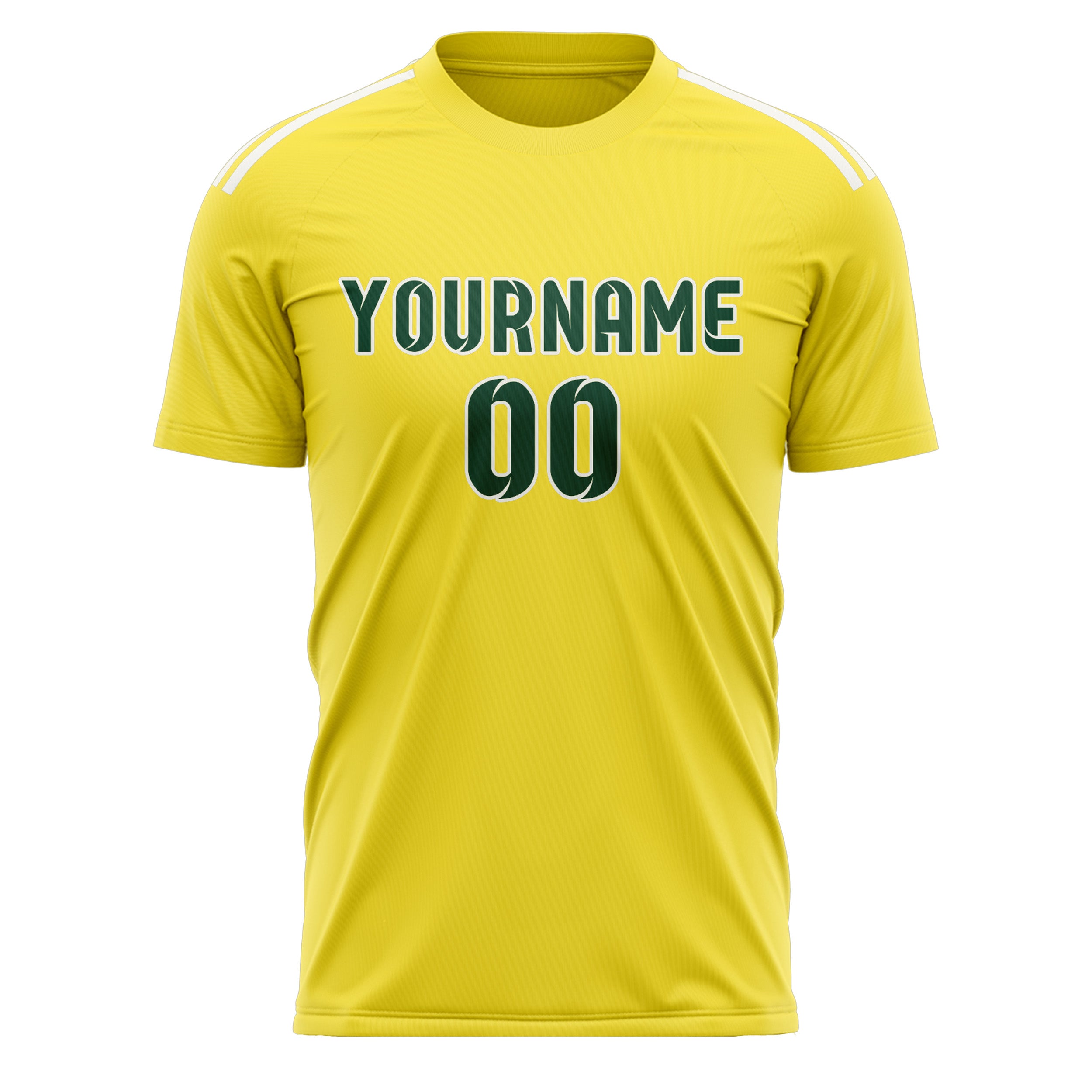 Maillot de football personnalisé jaune clair et vert