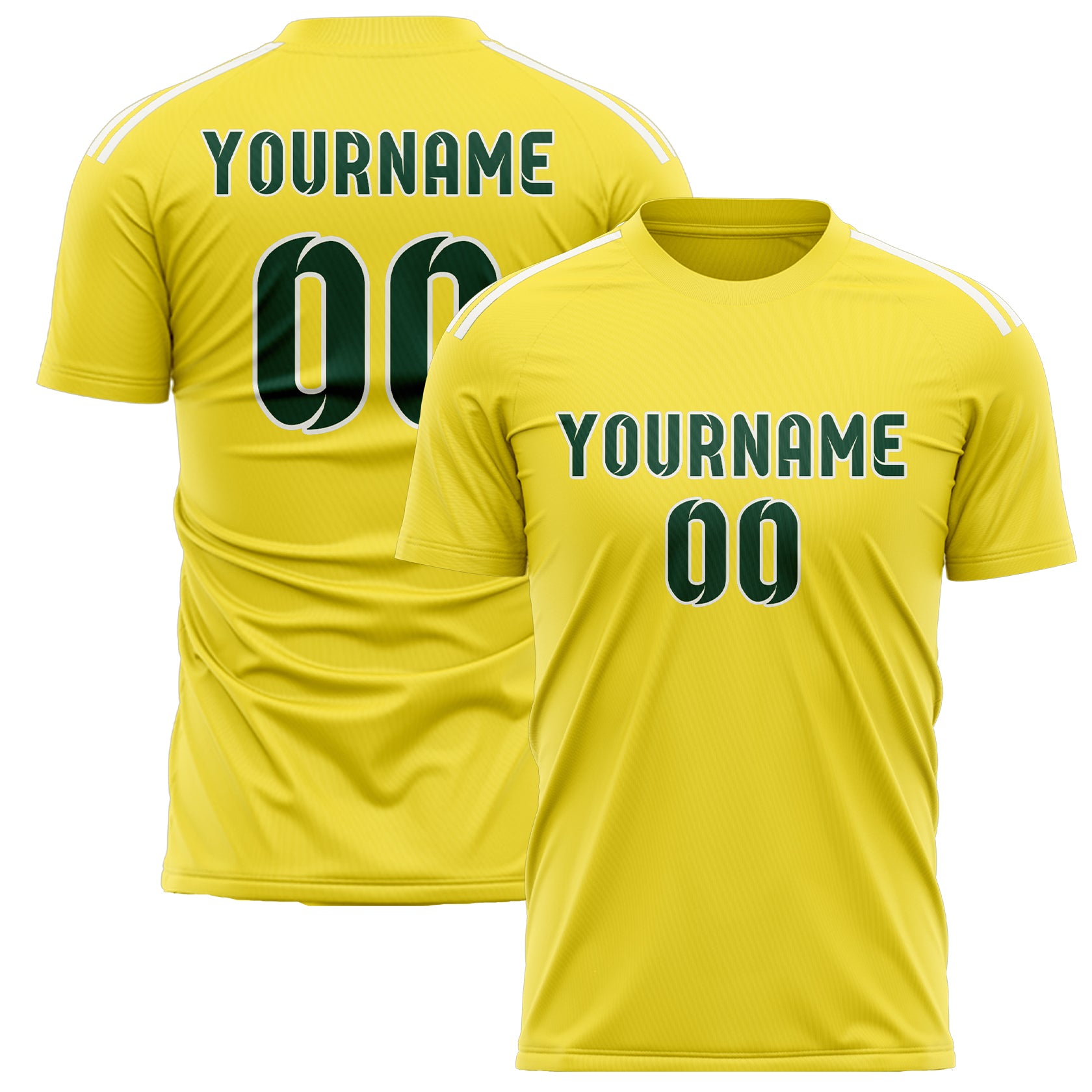 Maillot de football personnalisé jaune clair et vert