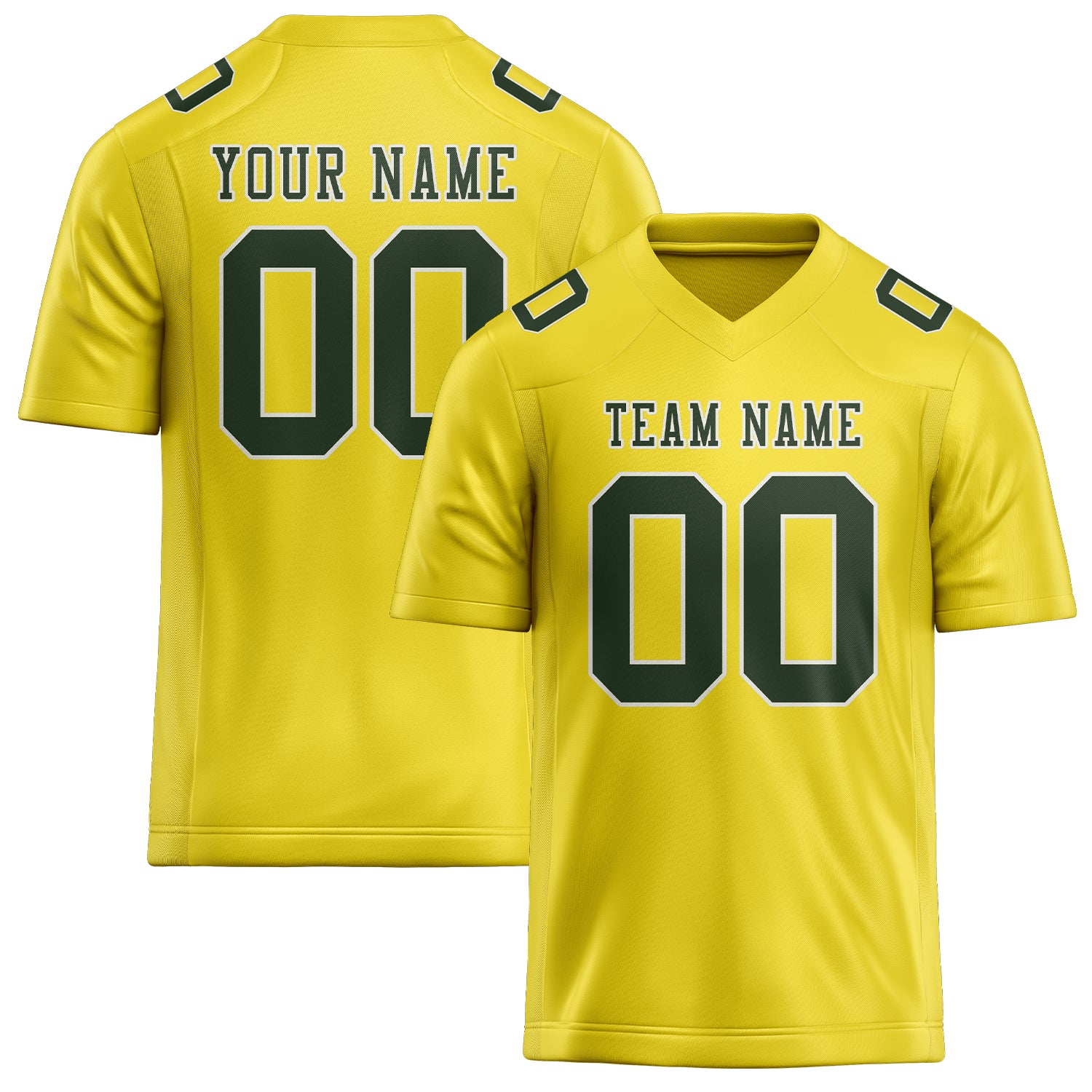 Maillot de football personnalisé jaune clair et vert foncé