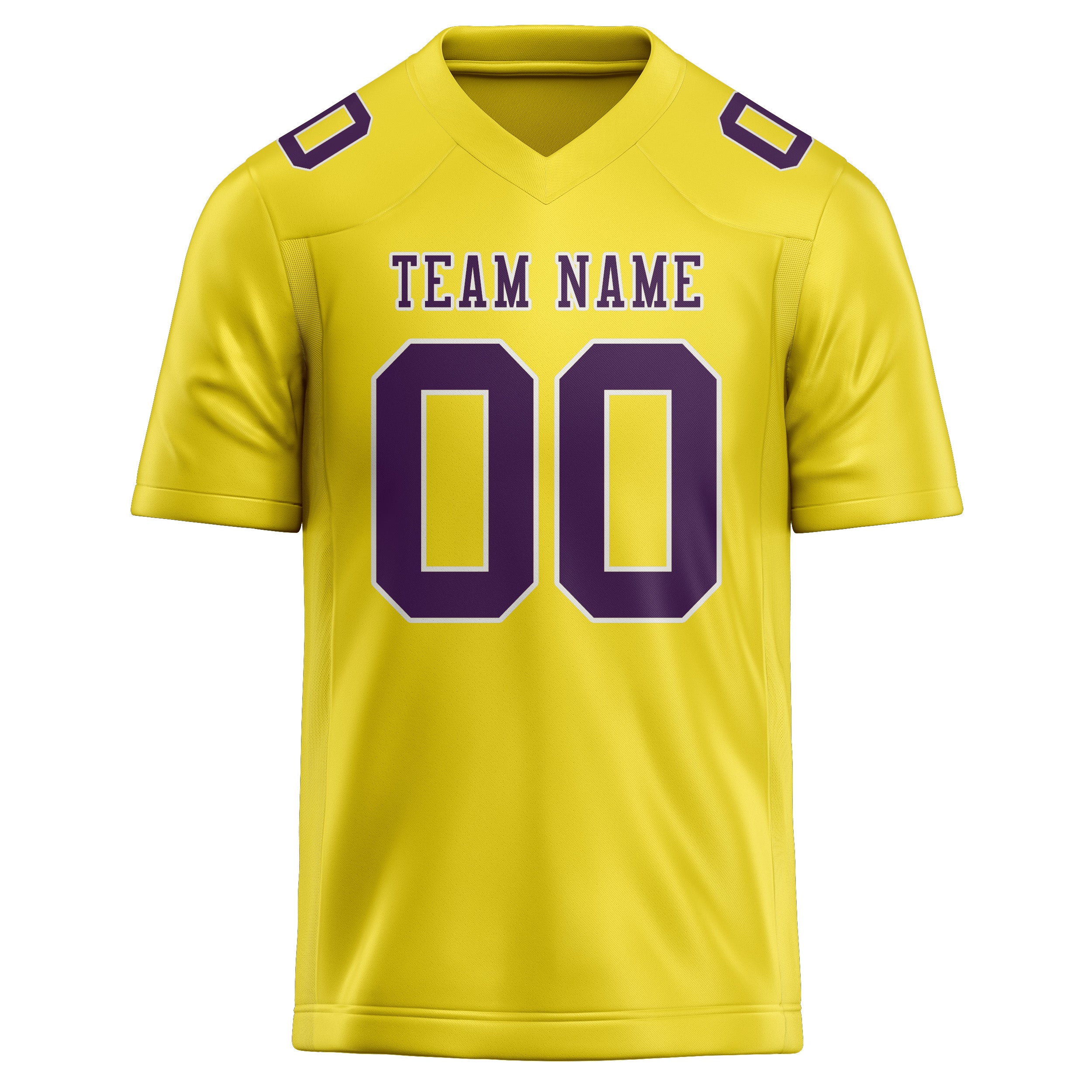 Maillot de football personnalisé jaune clair et violet