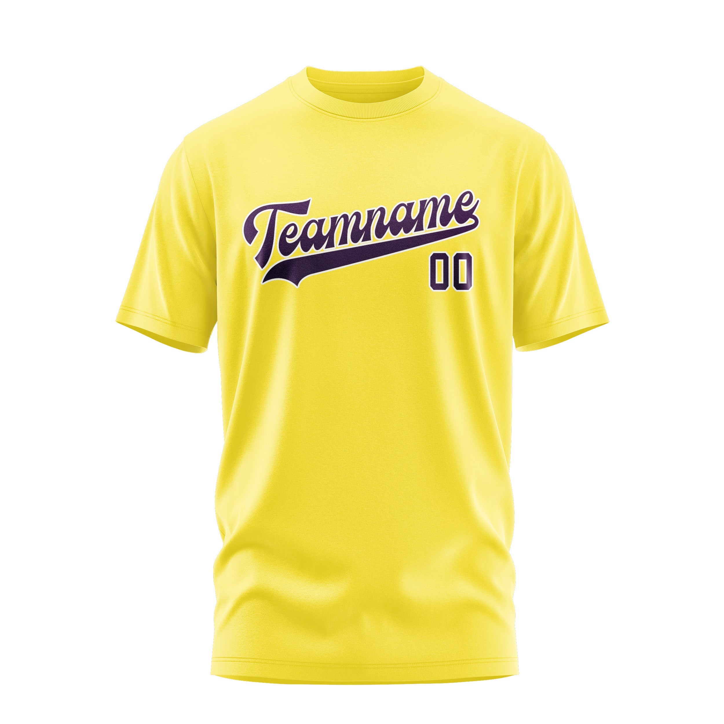 T-shirt personnalisé jaune clair violet