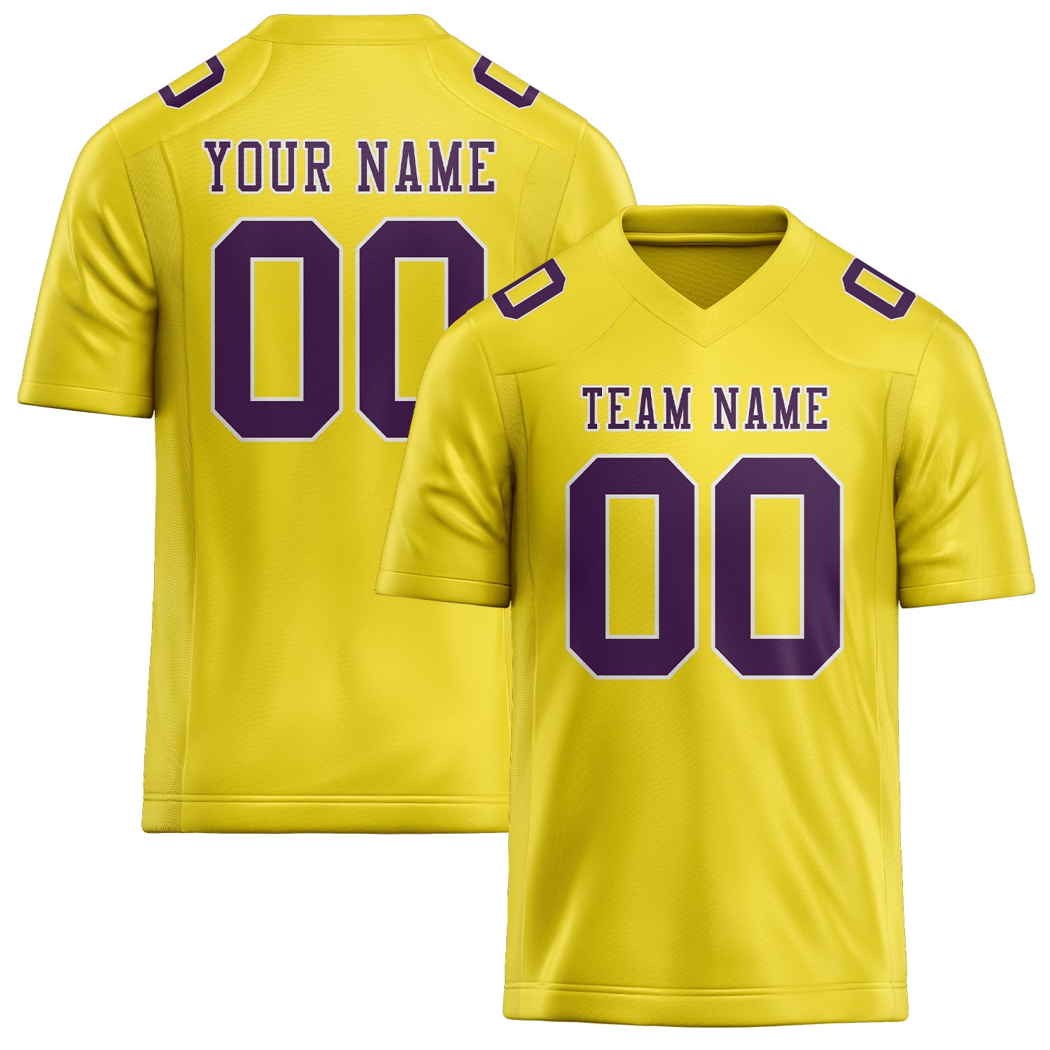 Maillot de football personnalisé jaune clair et violet
