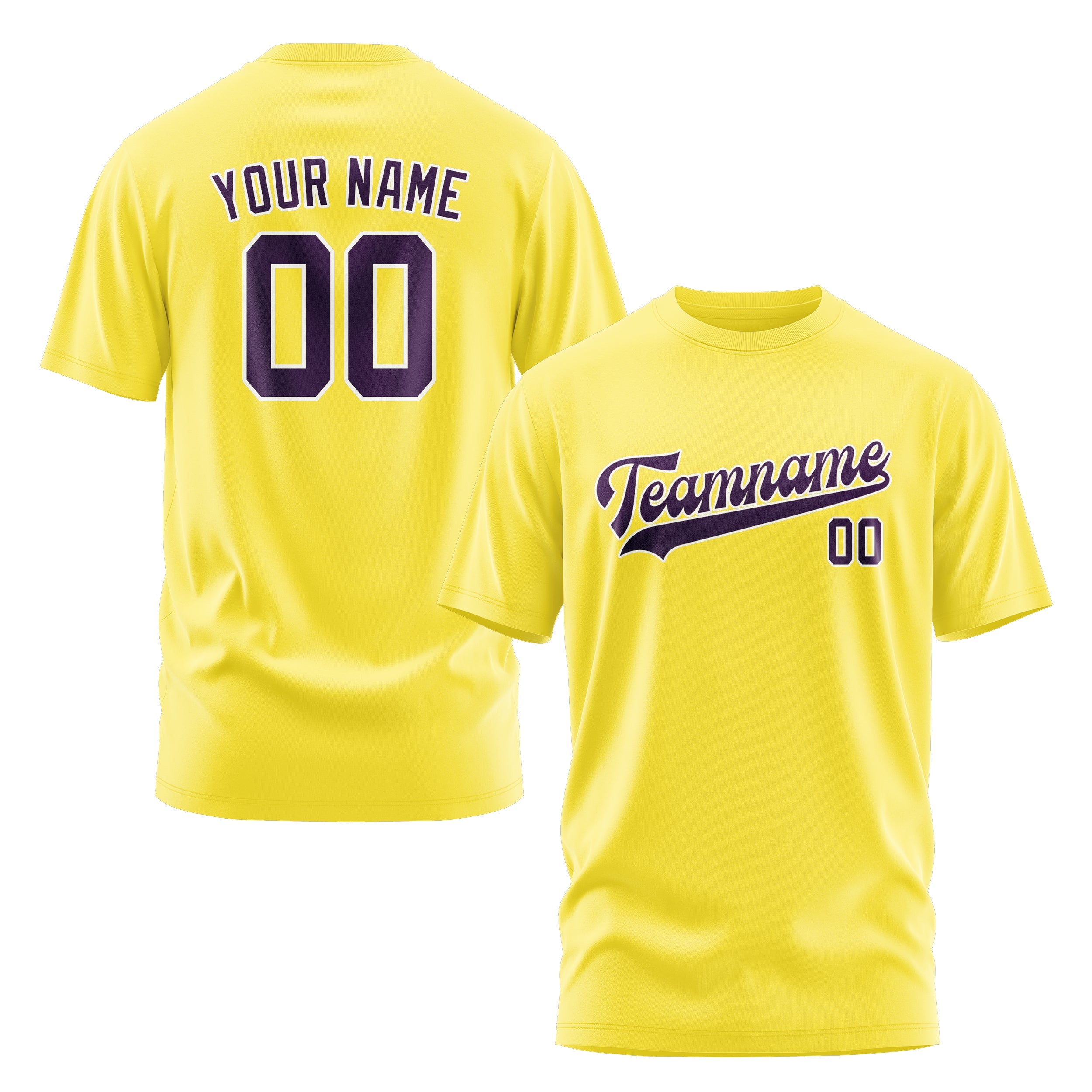 T-shirt personnalisé jaune clair violet