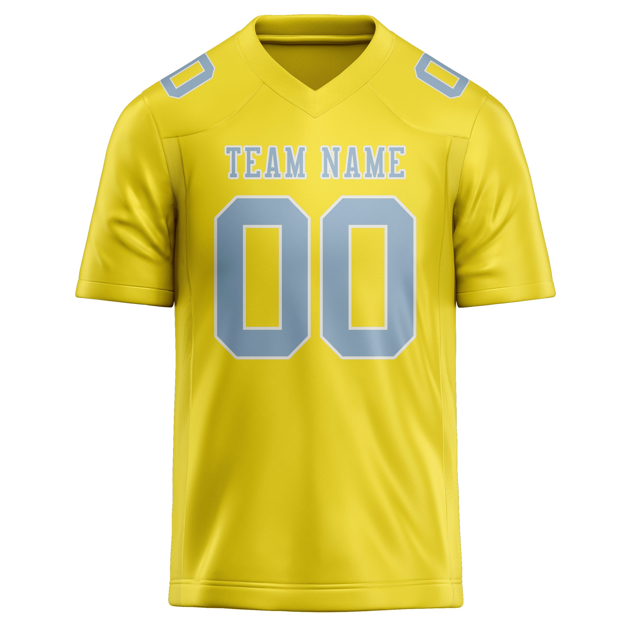 Maillot de football personnalisé jaune clair et bleu clair