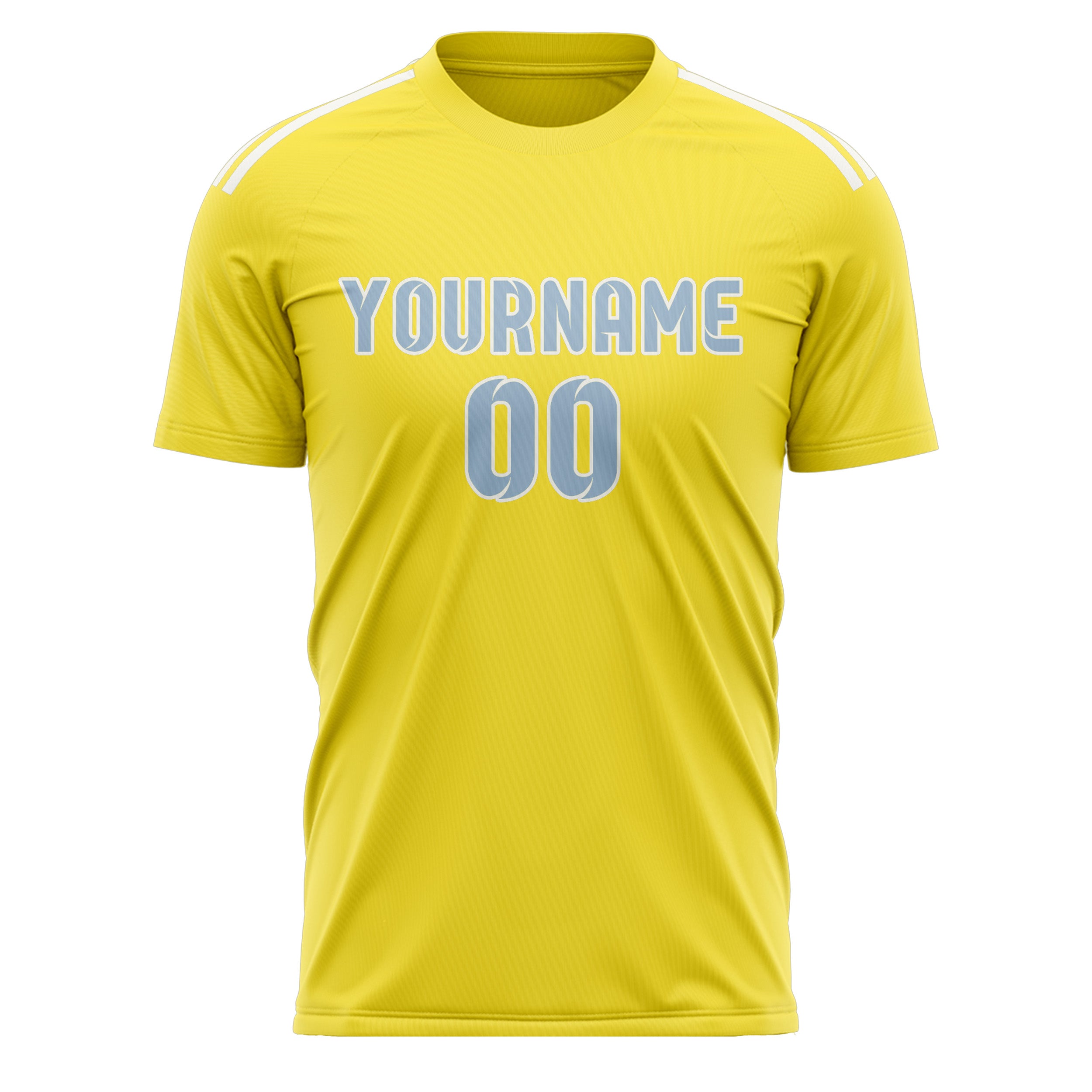 Maillot de football personnalisé jaune clair et bleu clair