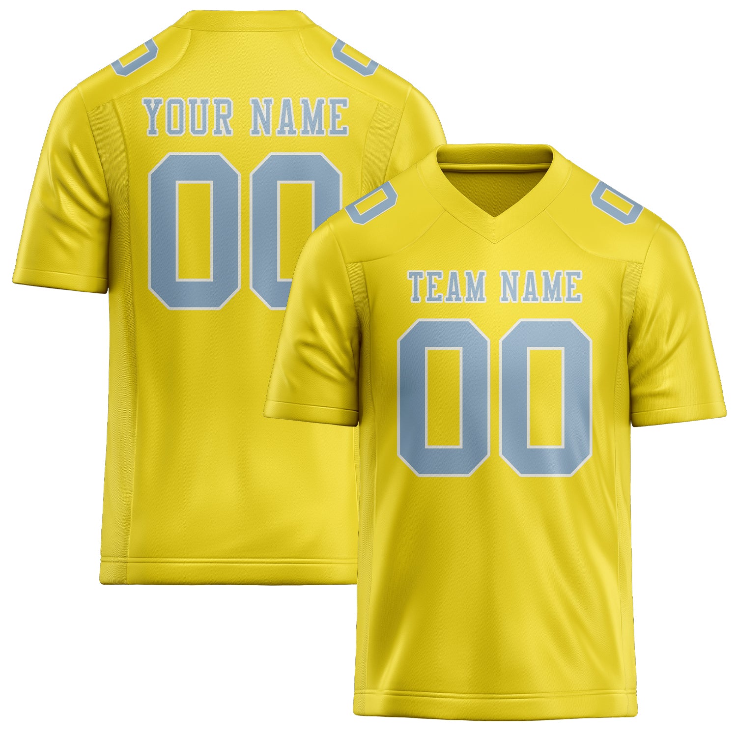 Maillot de football personnalisé jaune clair et bleu clair