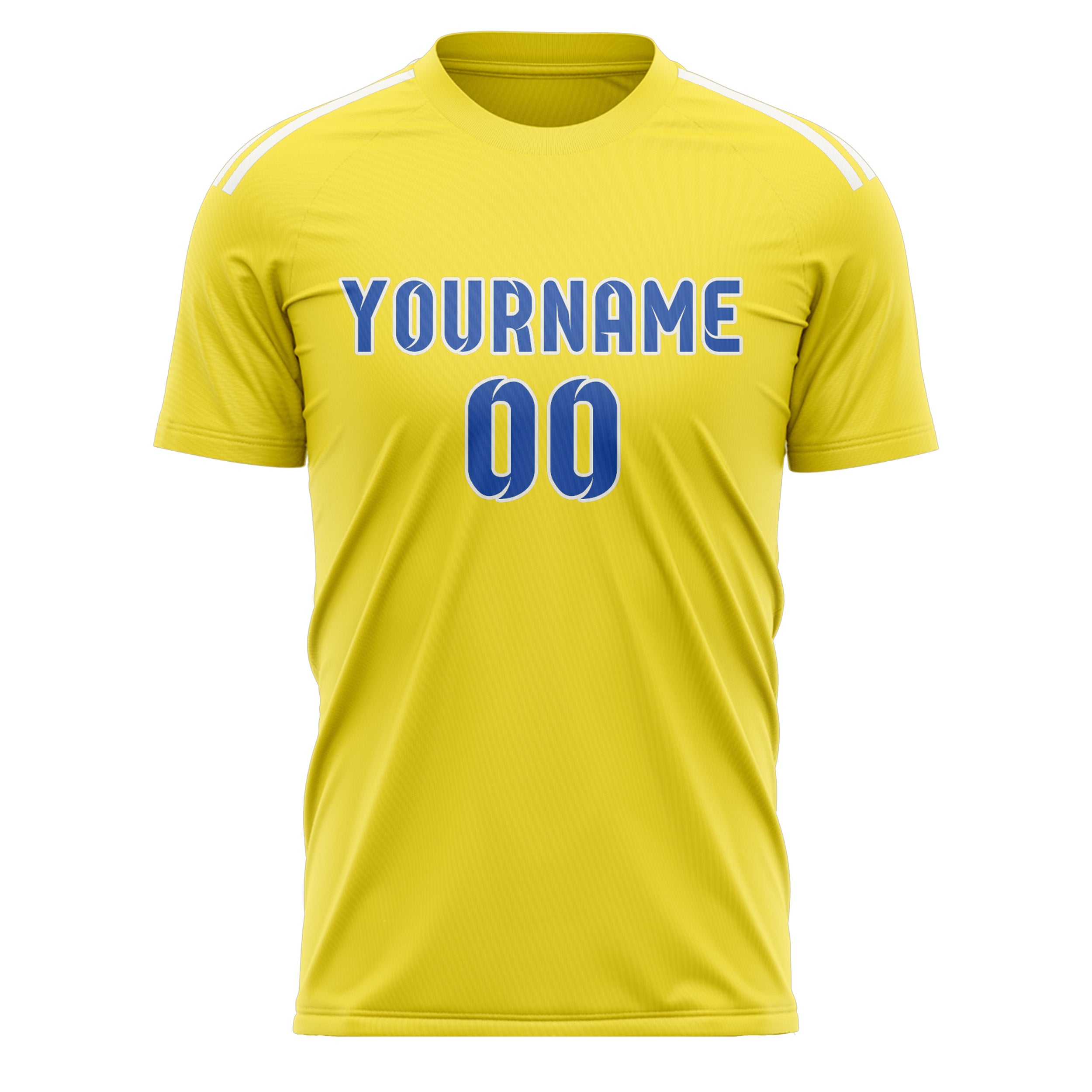 Maillot de football personnalisé jaune clair et bleu ciel