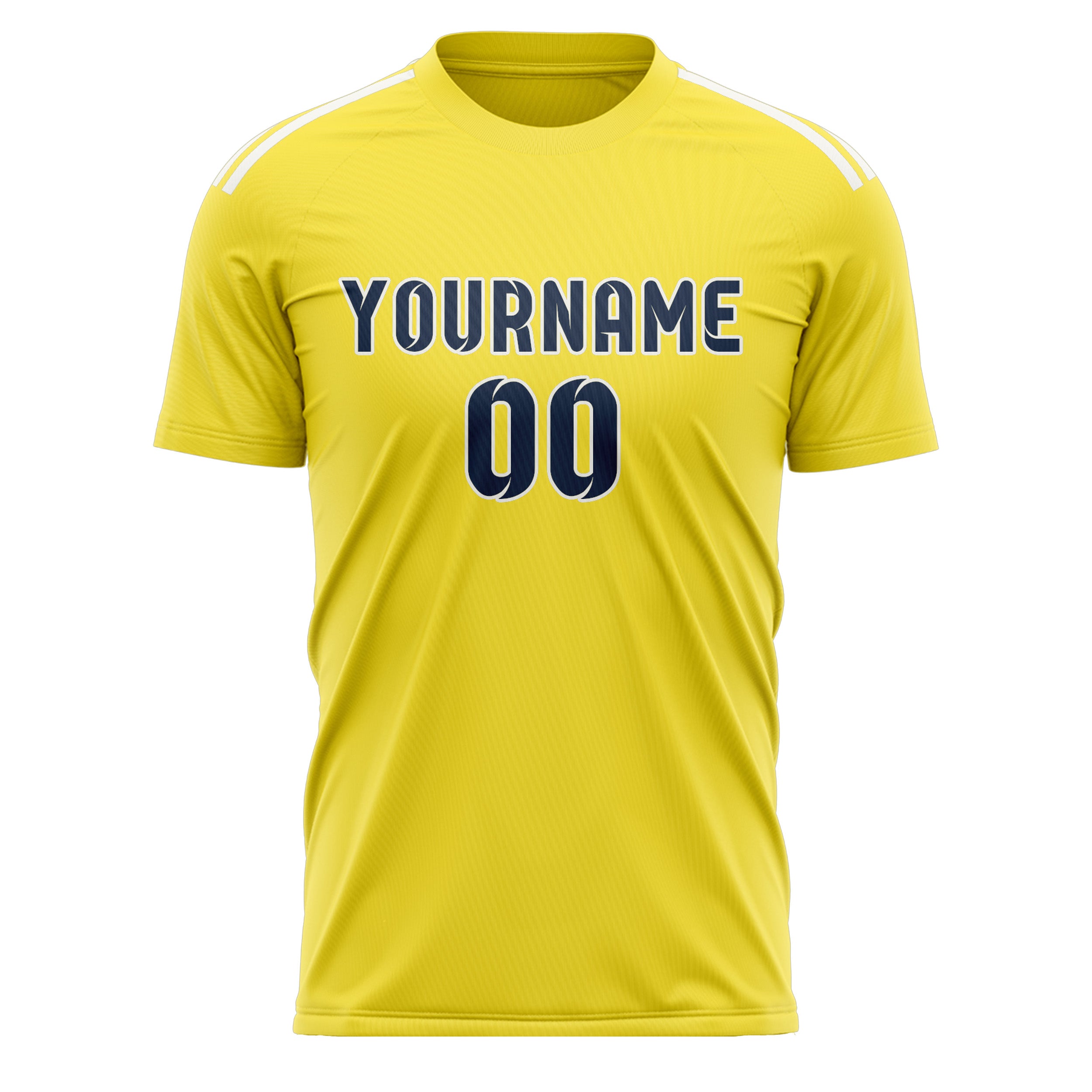 Maillot de football personnalisé jaune clair et bleu