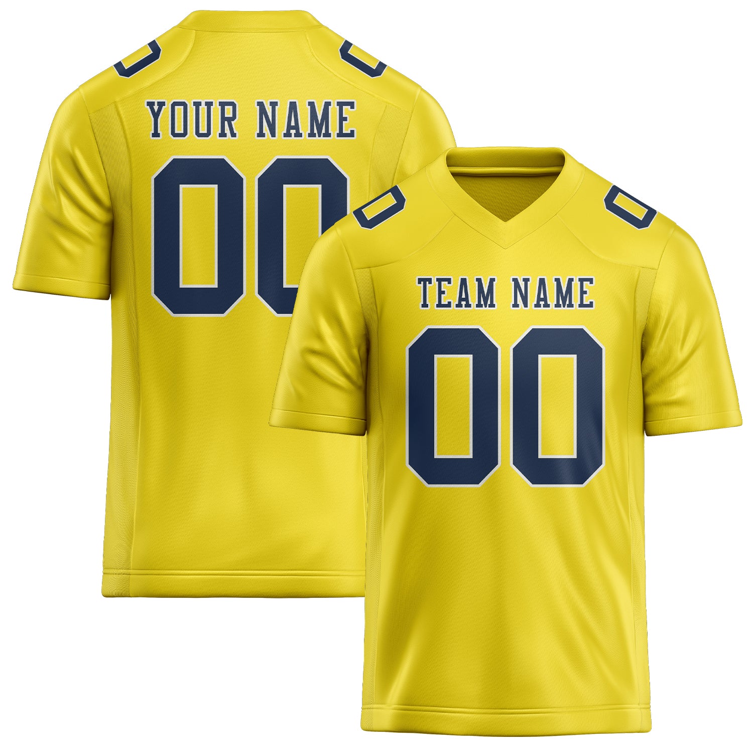 Maillot de football personnalisé jaune clair et bleu