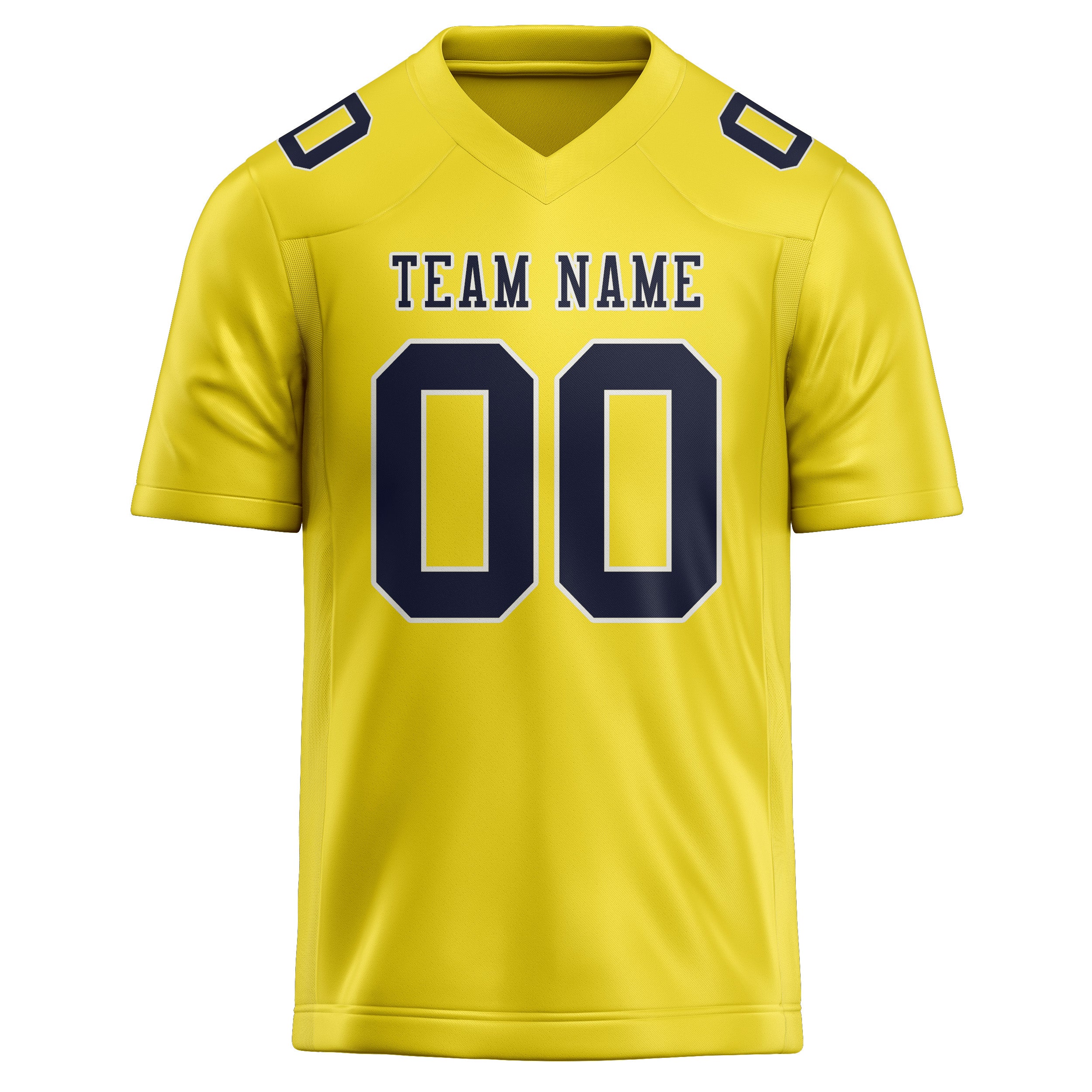 Maillot de football personnalisé jaune clair et marine