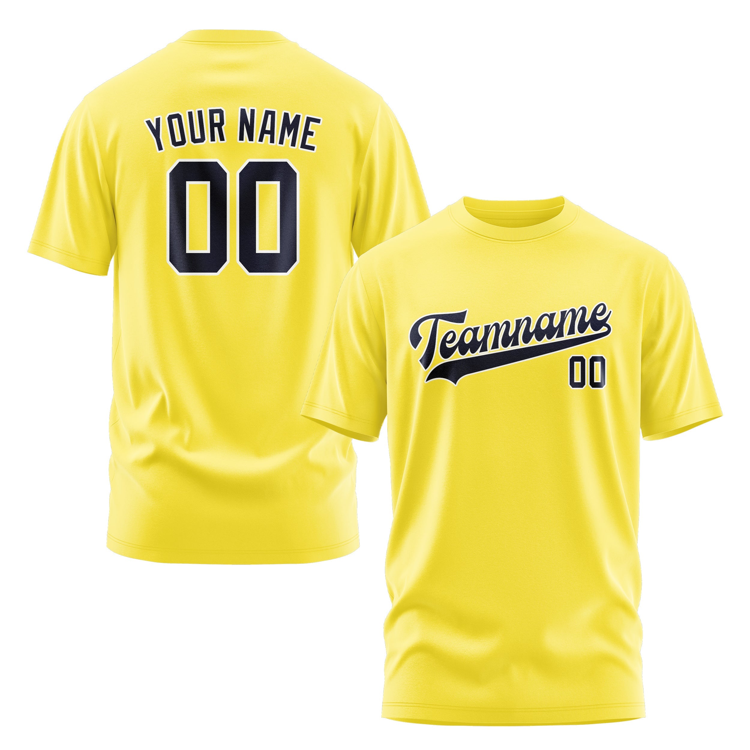 T-shirt personnalisé jaune clair marine