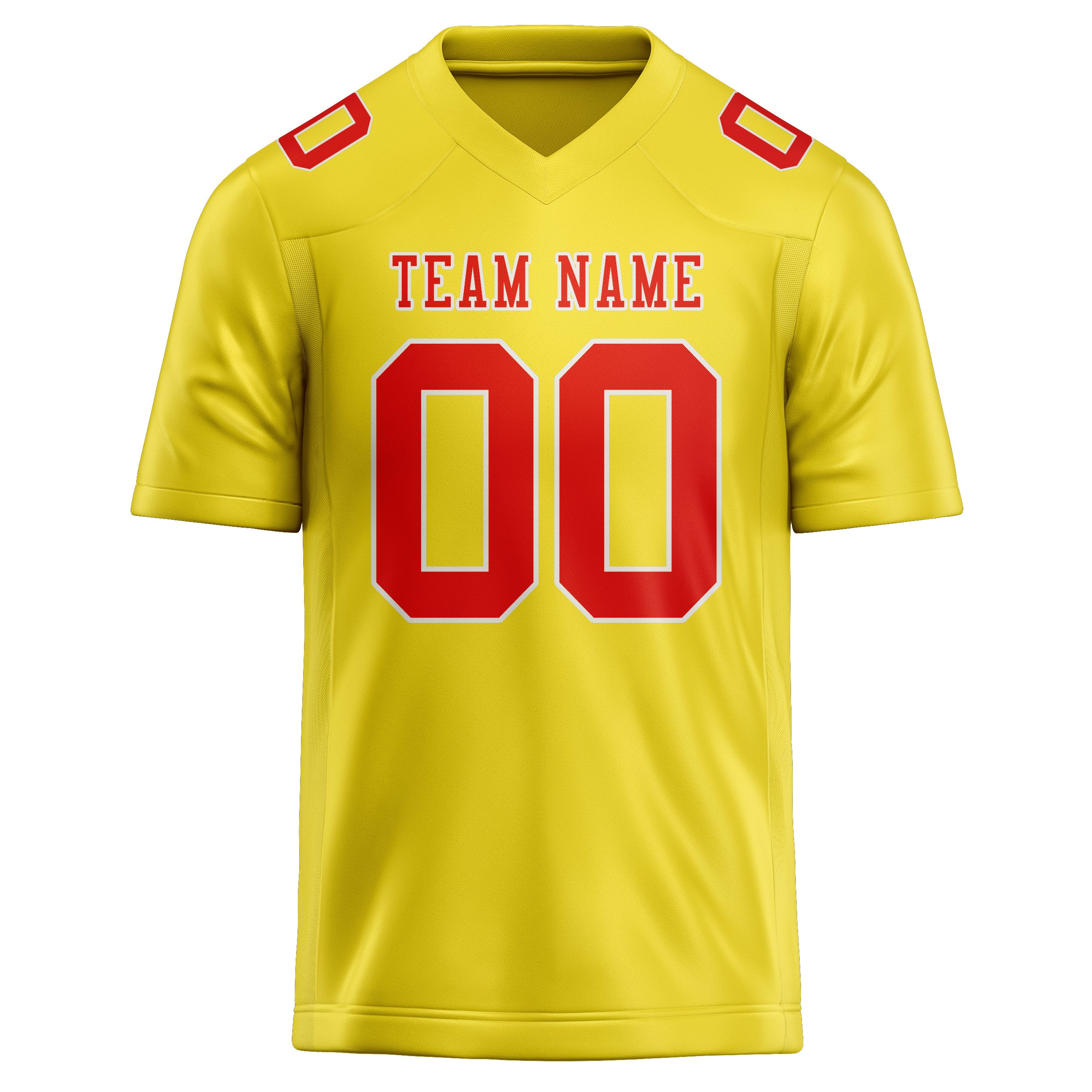 Maillot de football personnalisé jaune clair, orange et rouge