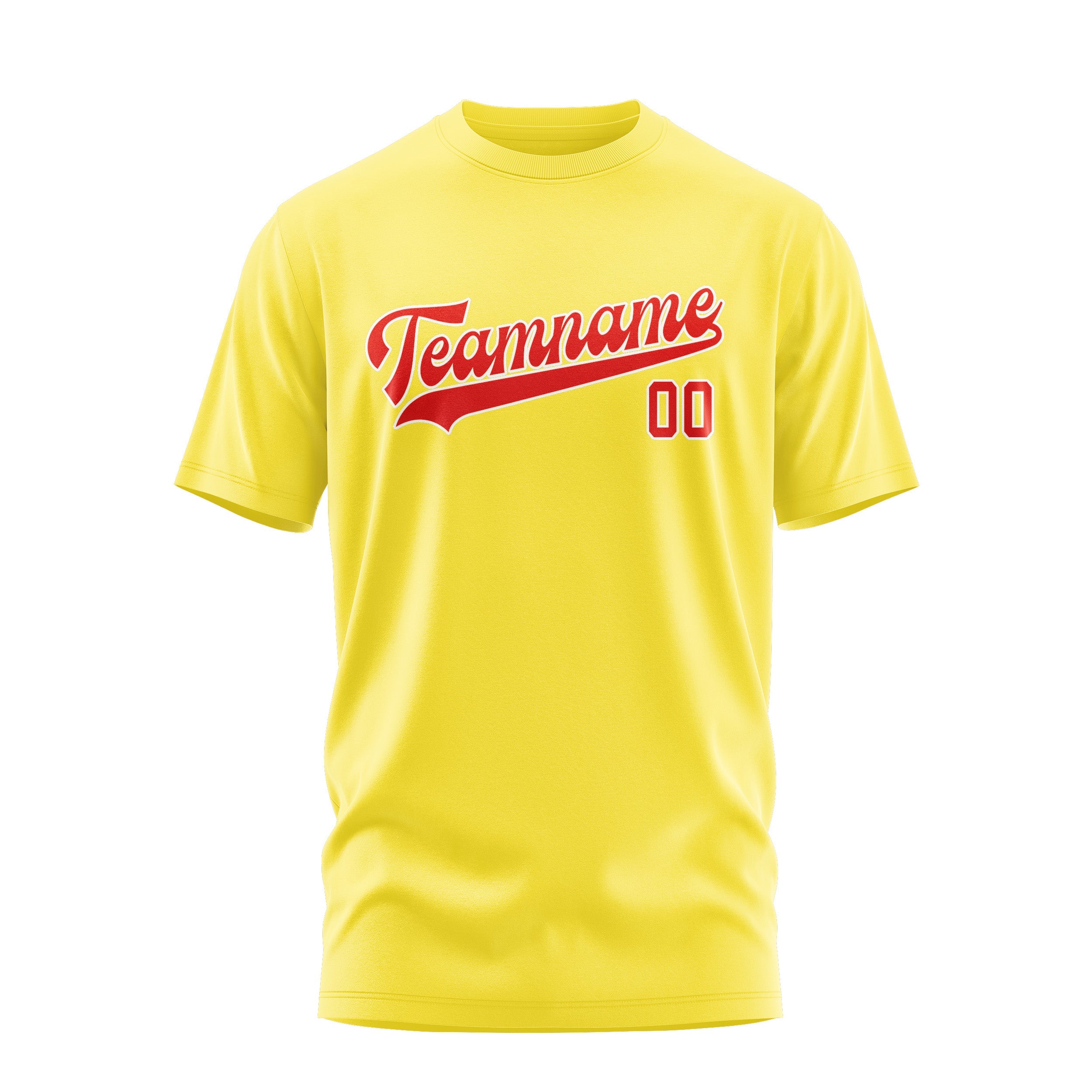 T-shirt personnalisé jaune clair orange rouge