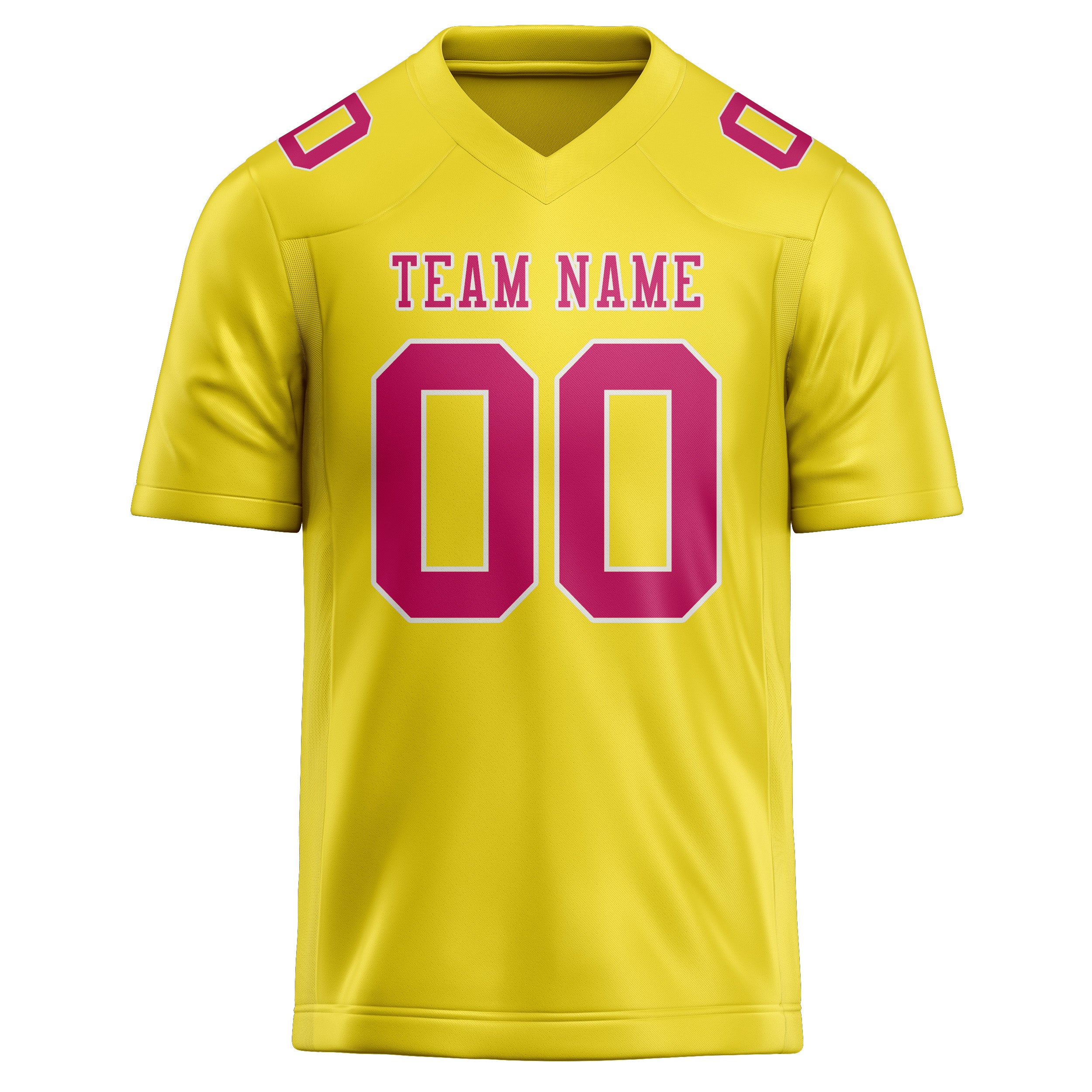 Maillot de football personnalisé jaune clair et rose