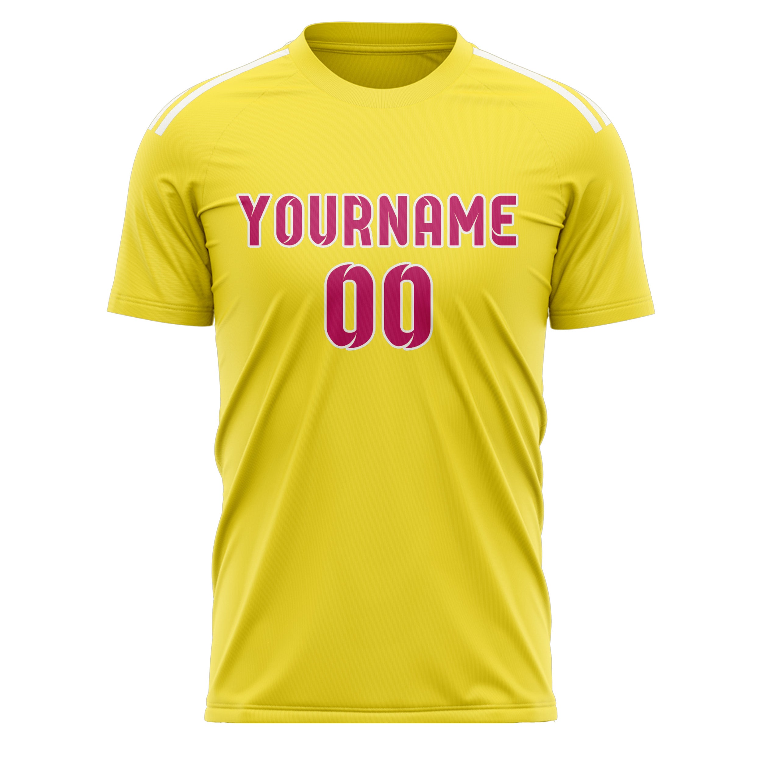 Maillot de football personnalisé jaune clair et rose