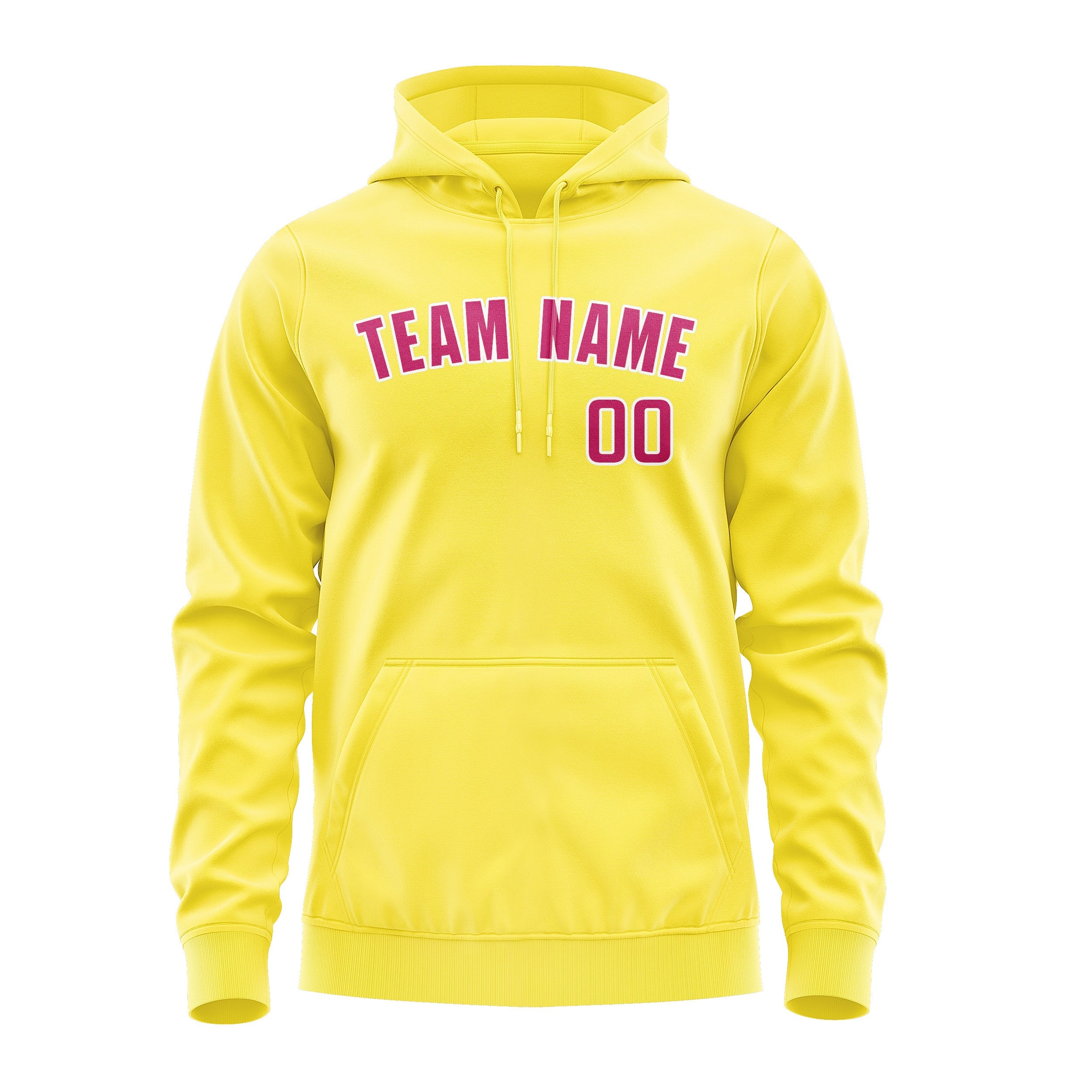 Sweat à capuche personnalisé jaune clair et rose 