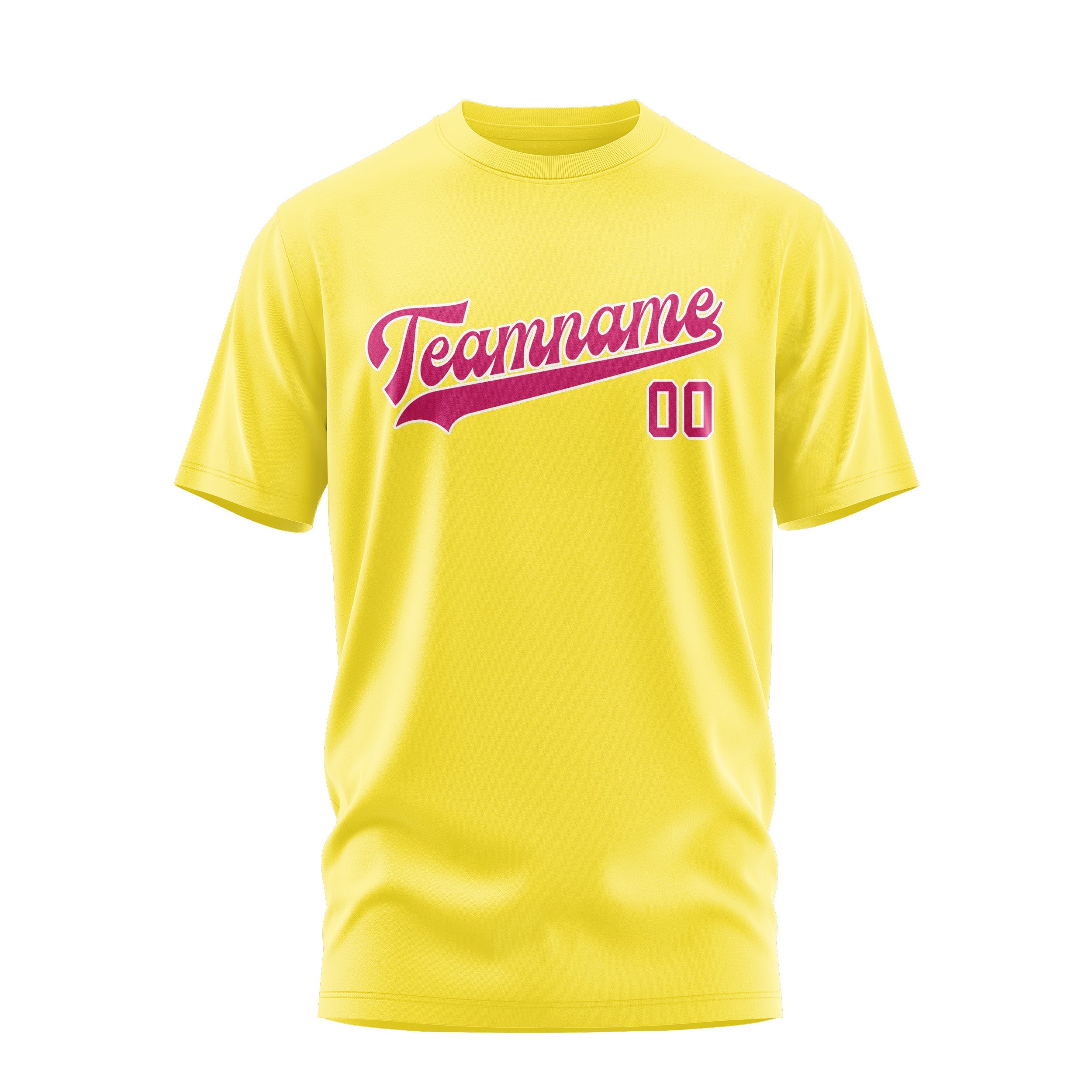 T-shirt personnalisé jaune clair et rose