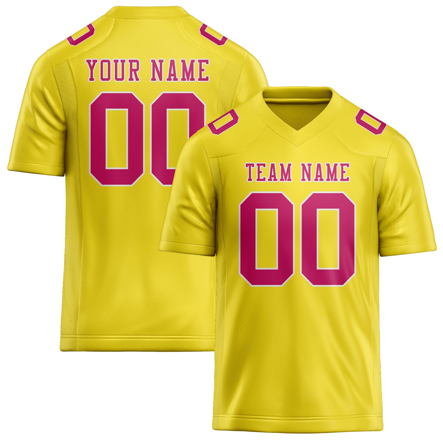 Maillot de football personnalisé jaune clair et rose