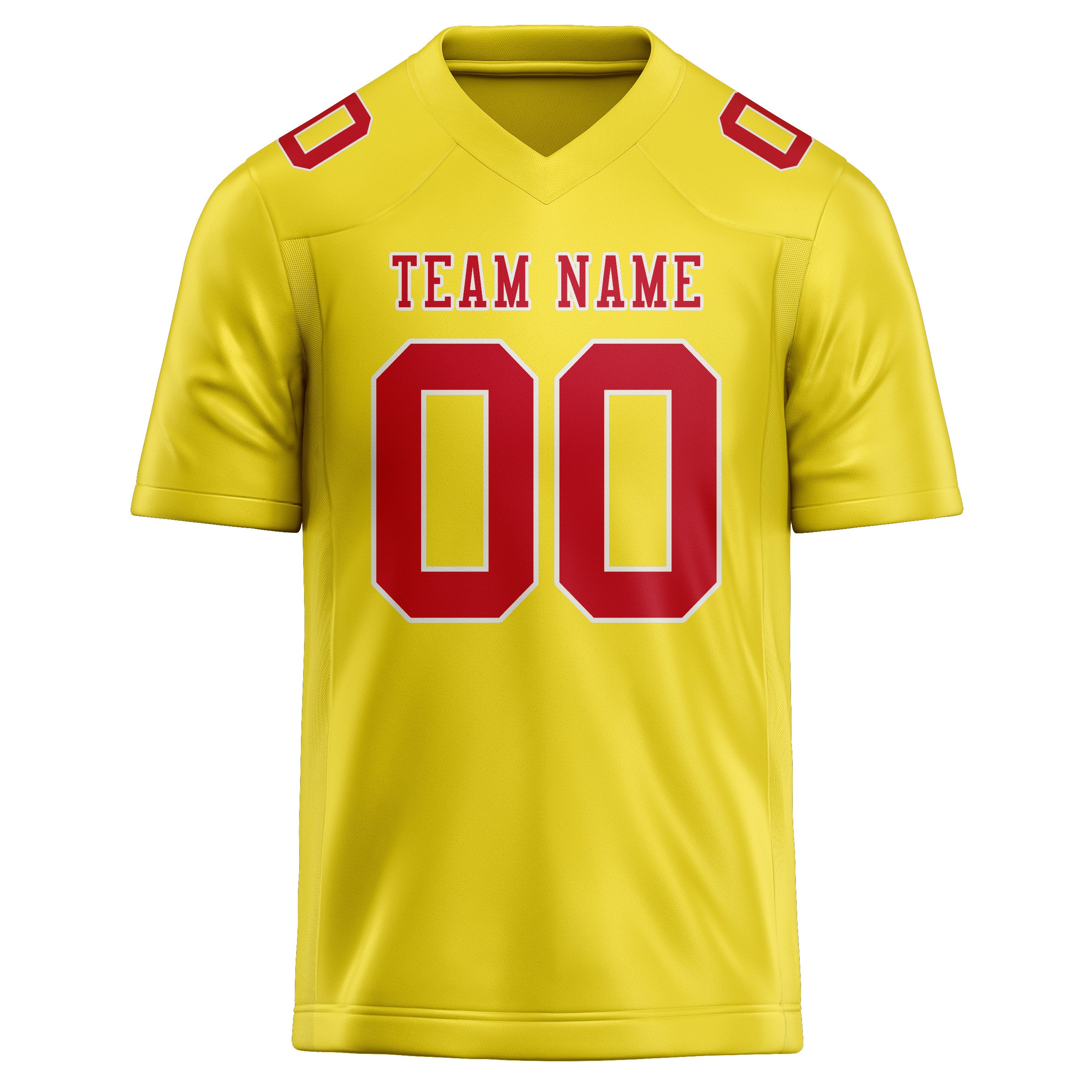 Maillot de football personnalisé jaune clair et rouge