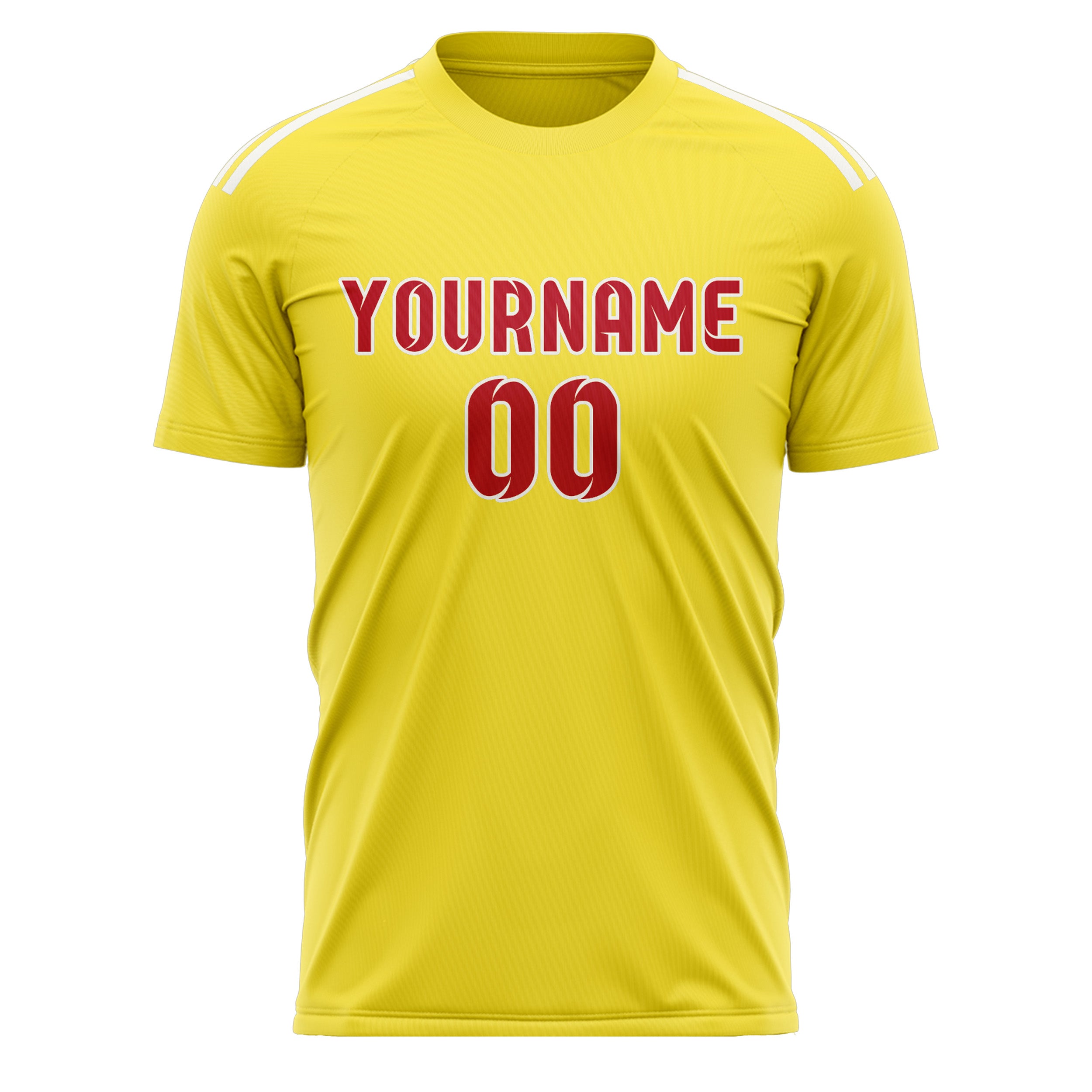 Maillot de football personnalisé jaune clair et rouge