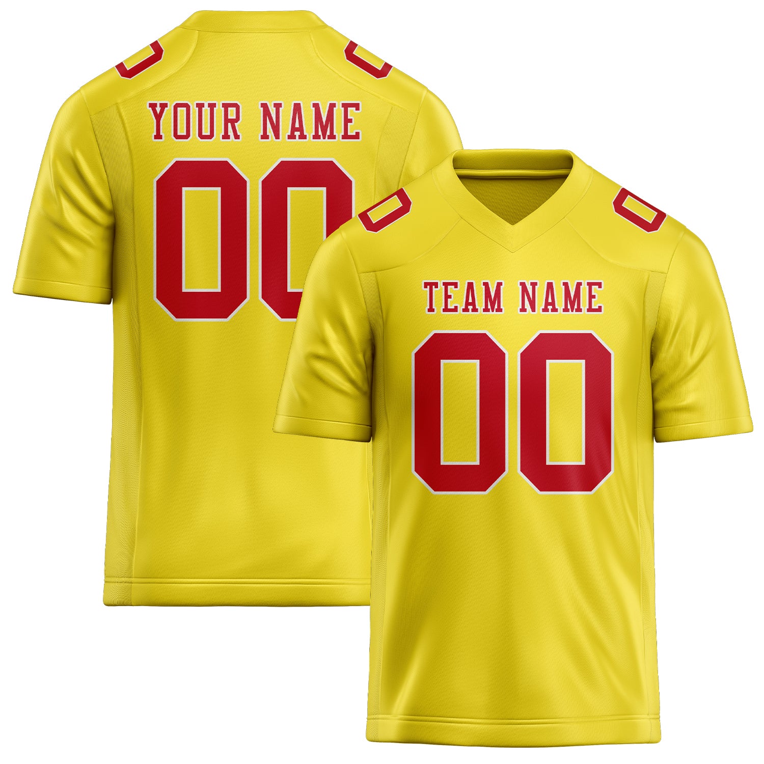 Maillot de football personnalisé jaune clair et rouge