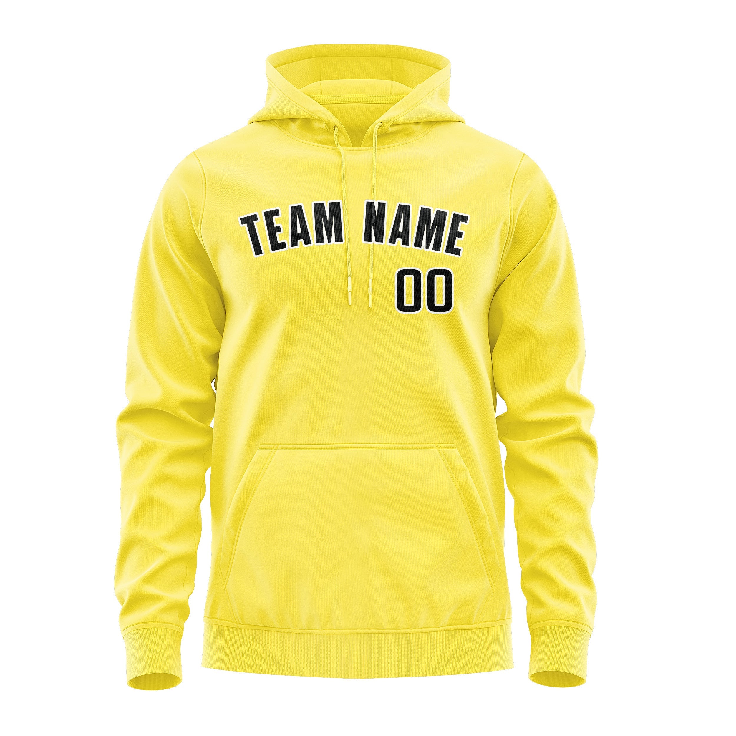 Sweat à capuche personnalisé jaune clair et noir 