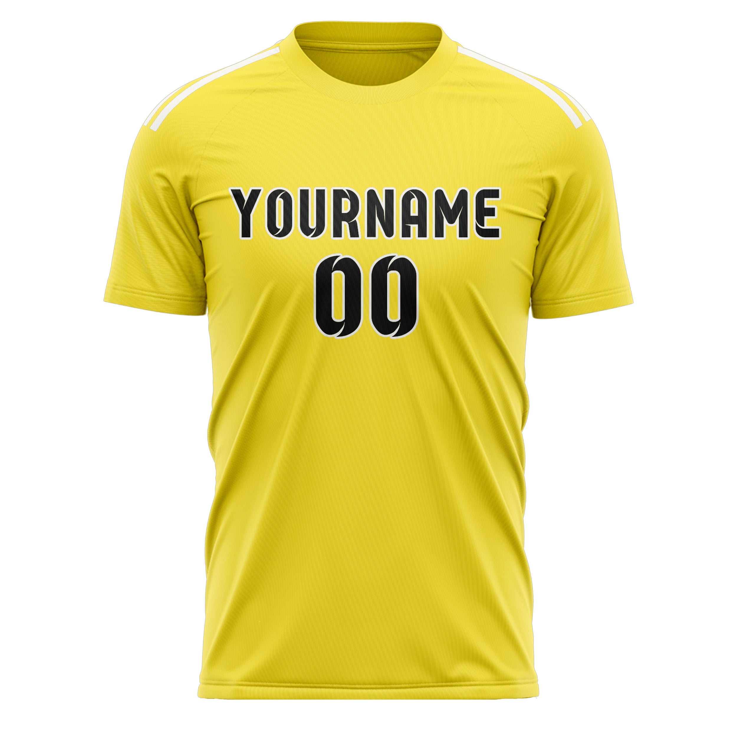 Maillot de football personnalisé jaune clair et noir