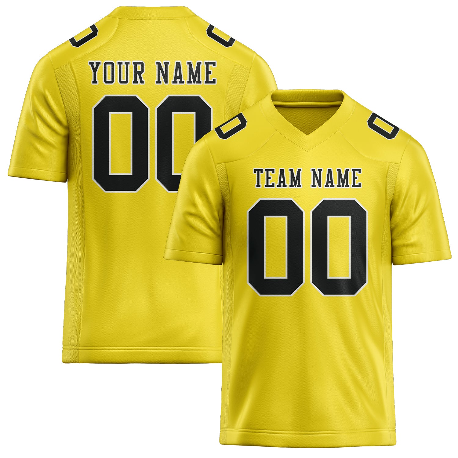 Maillot de football personnalisé jaune clair et noir