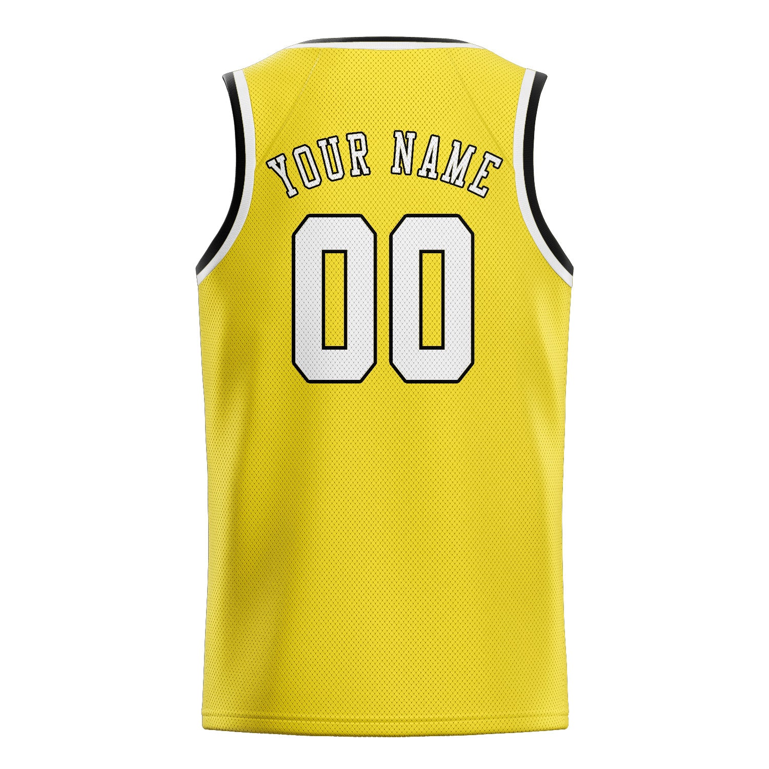 Maillot de basketball personnalisé jaune clair et blanc