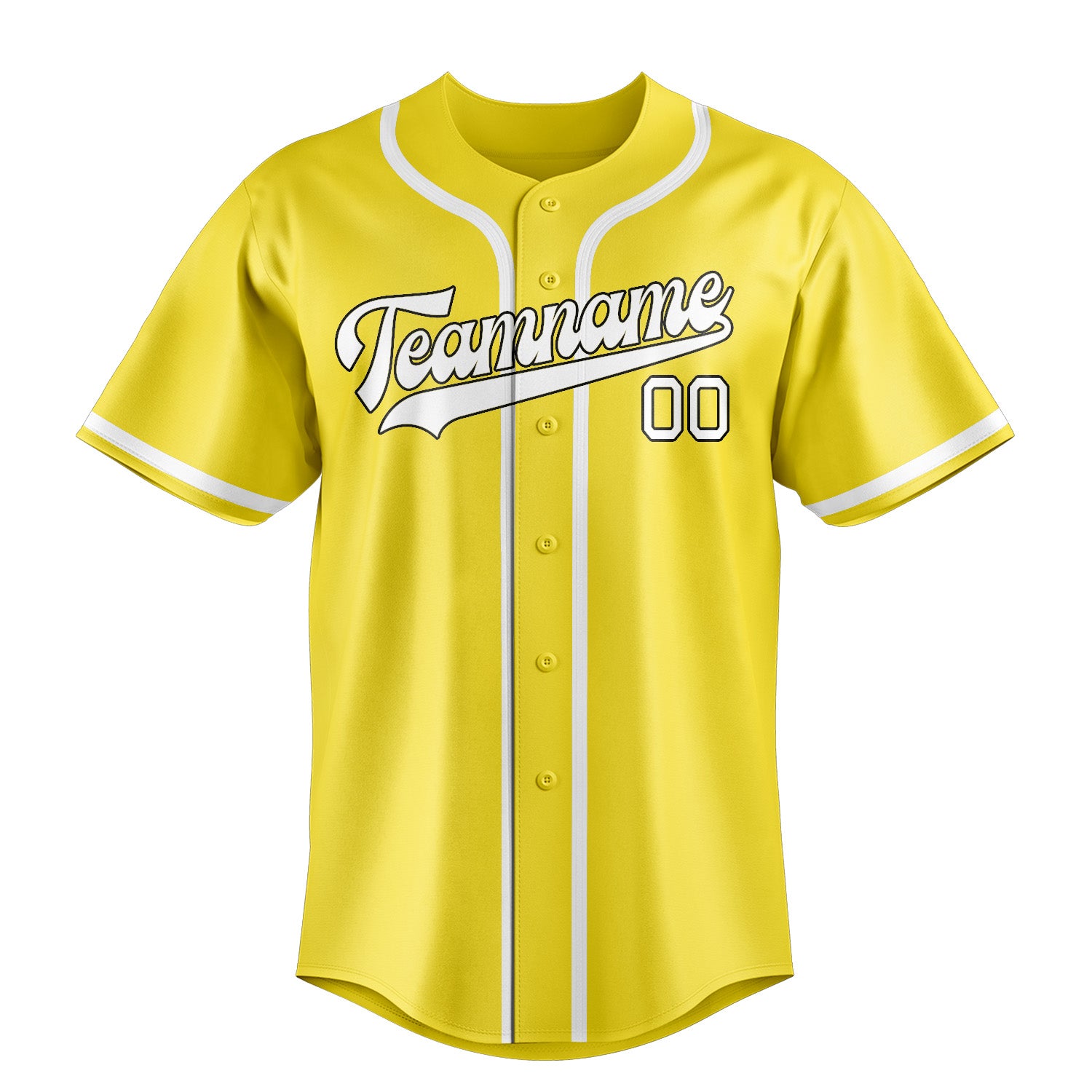 Maillot de baseball personnalisé jaune clair et blanc