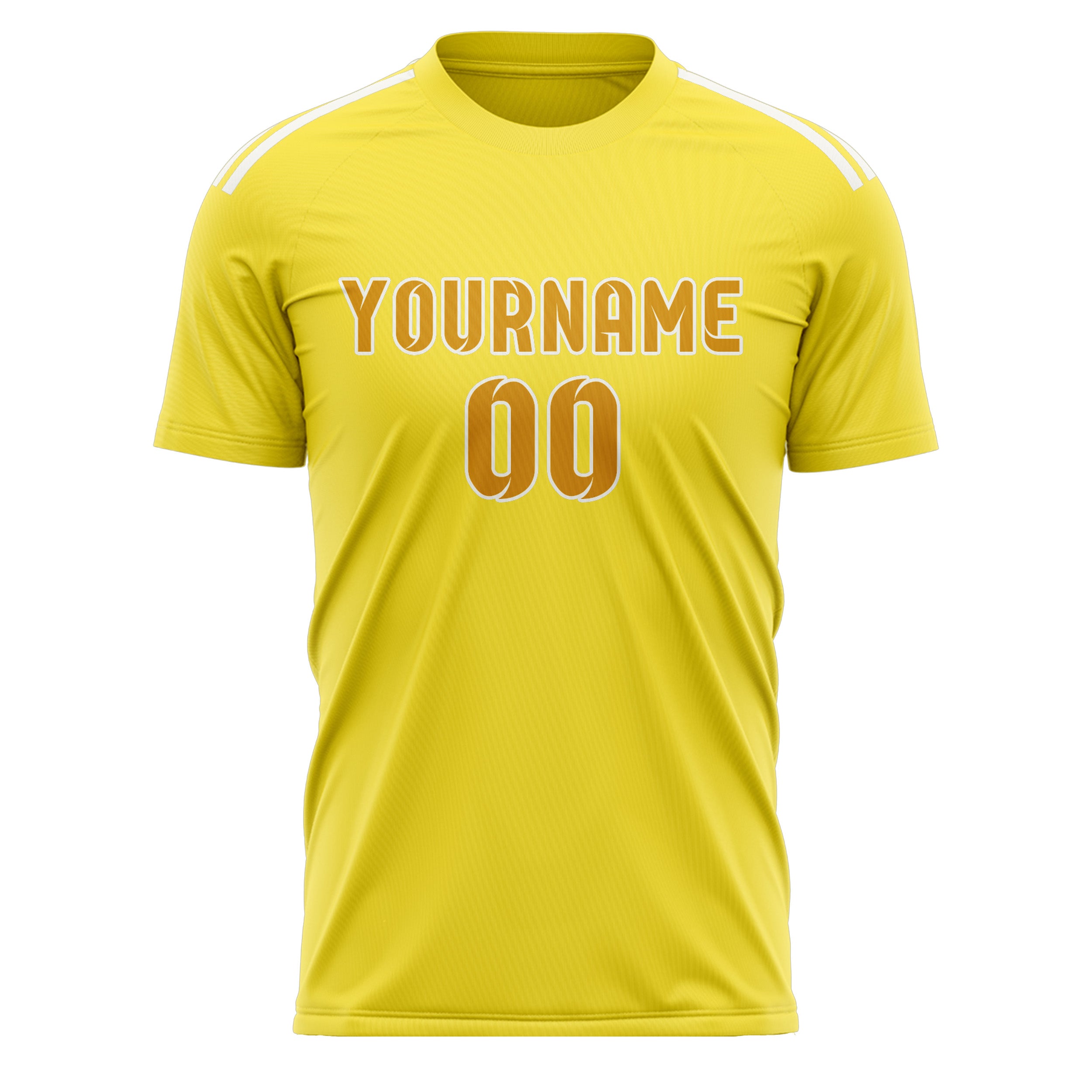 Maillot de football jaune clair personnalisé