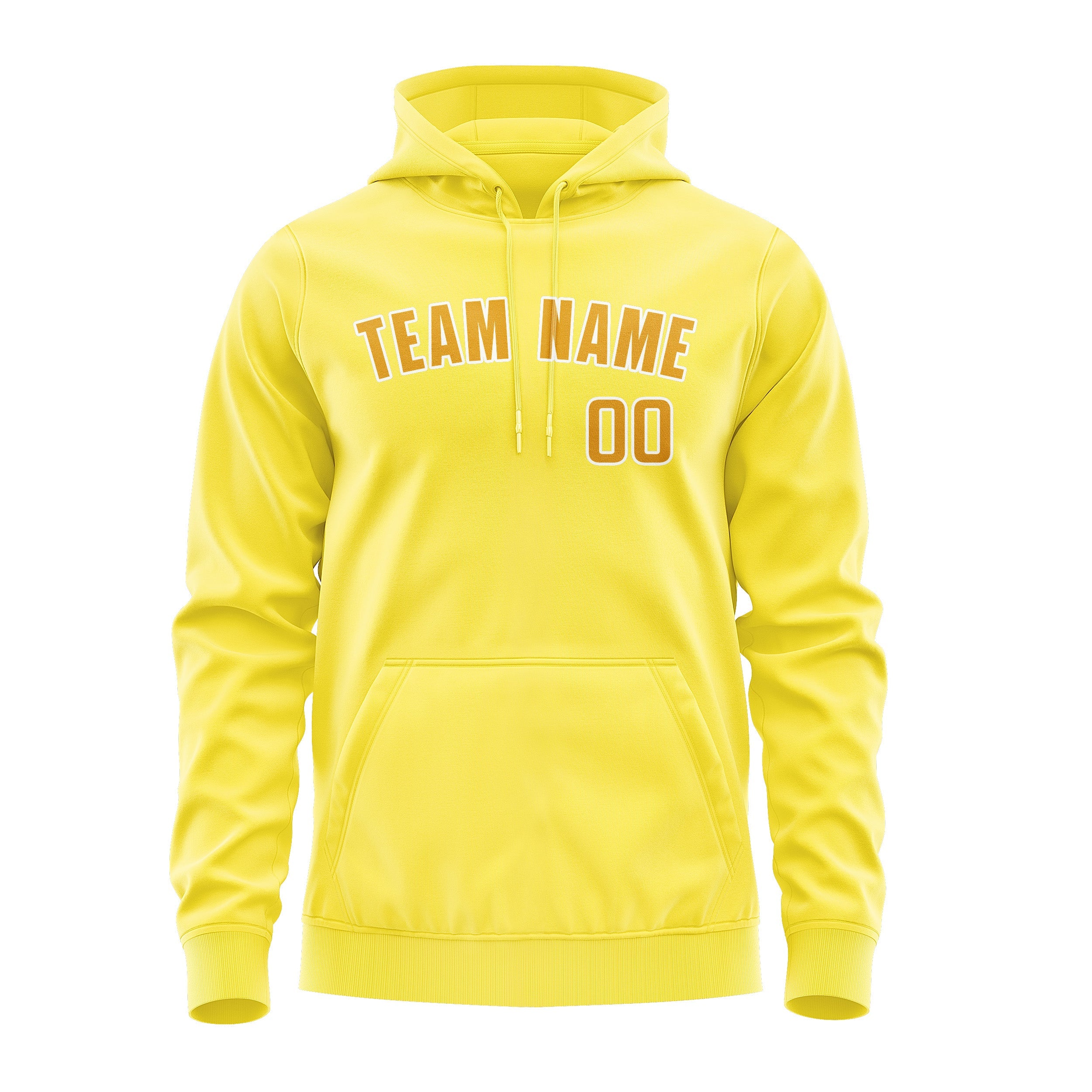 Sweat à capuche jaune clair personnalisé 