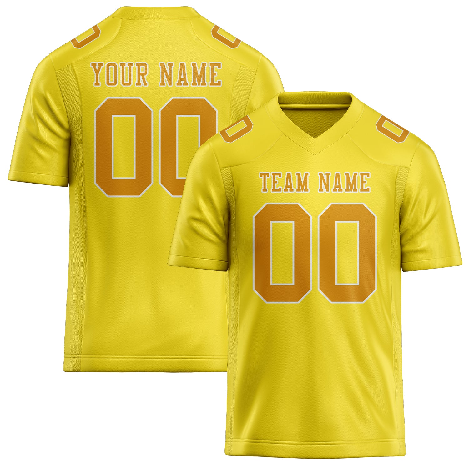Maillot de football jaune clair personnalisé