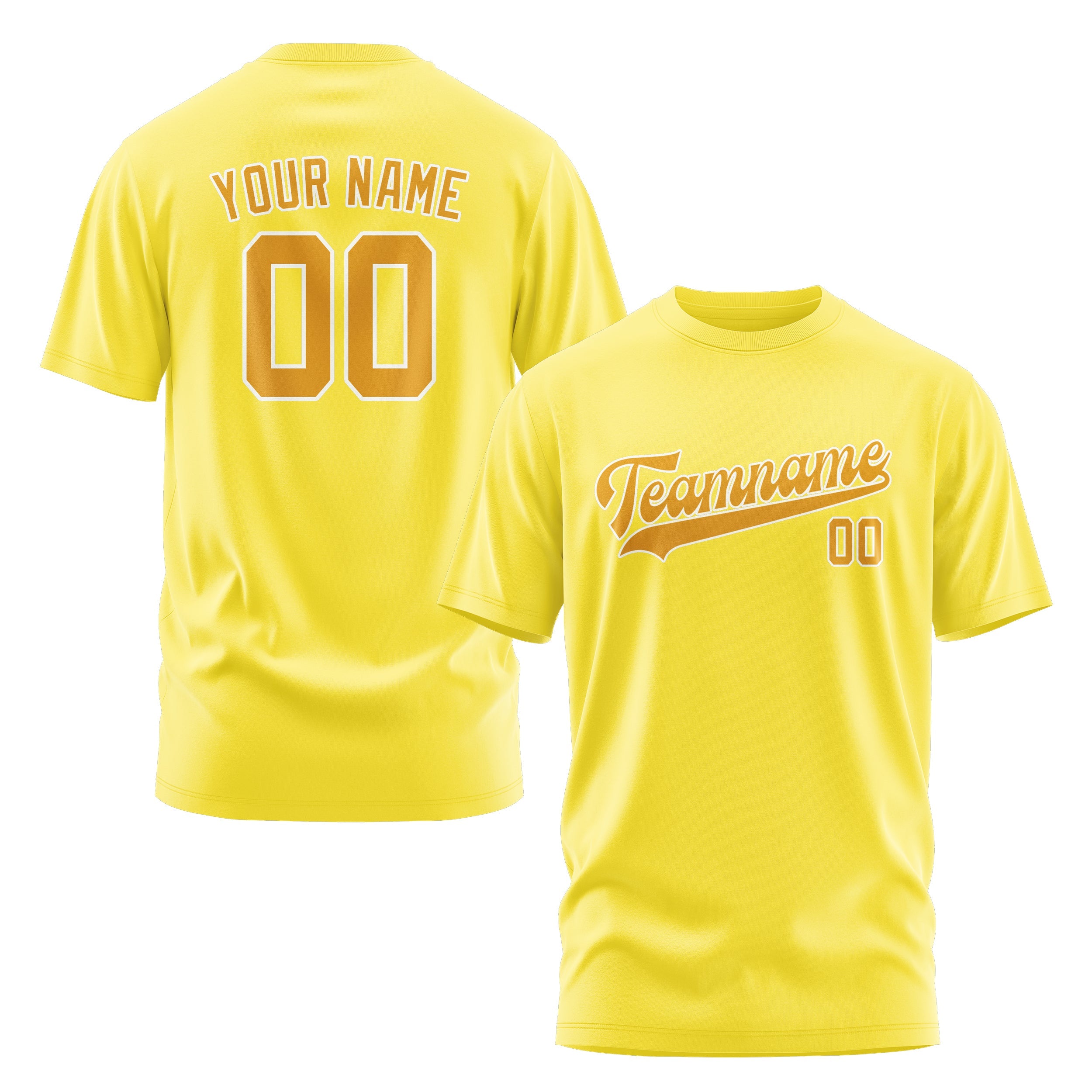 T-shirt jaune clair personnalisé