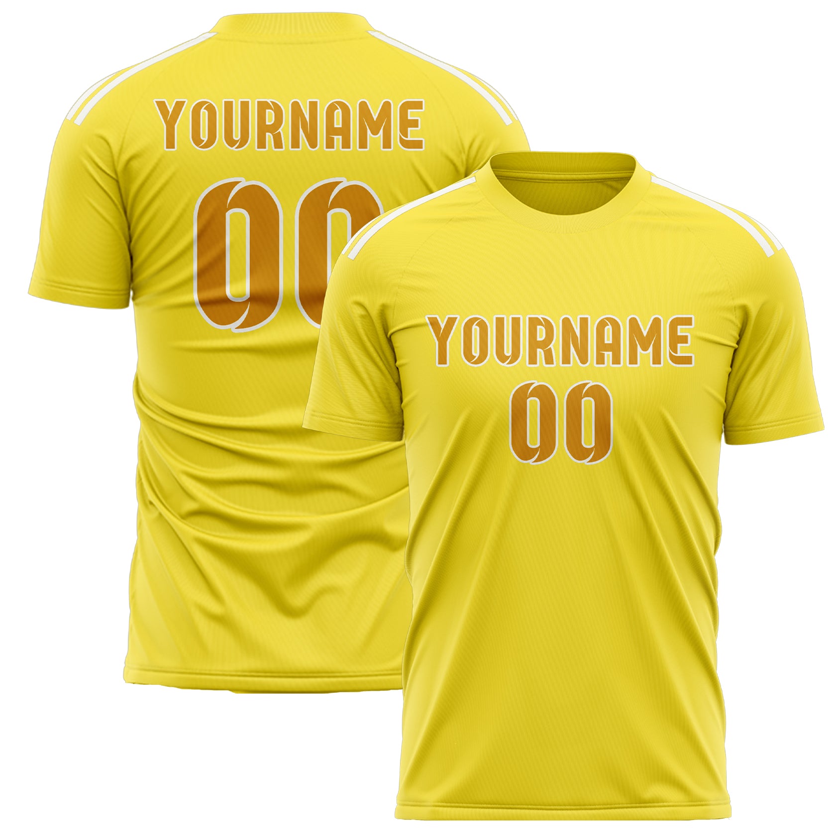 Maillot de football jaune clair personnalisé
