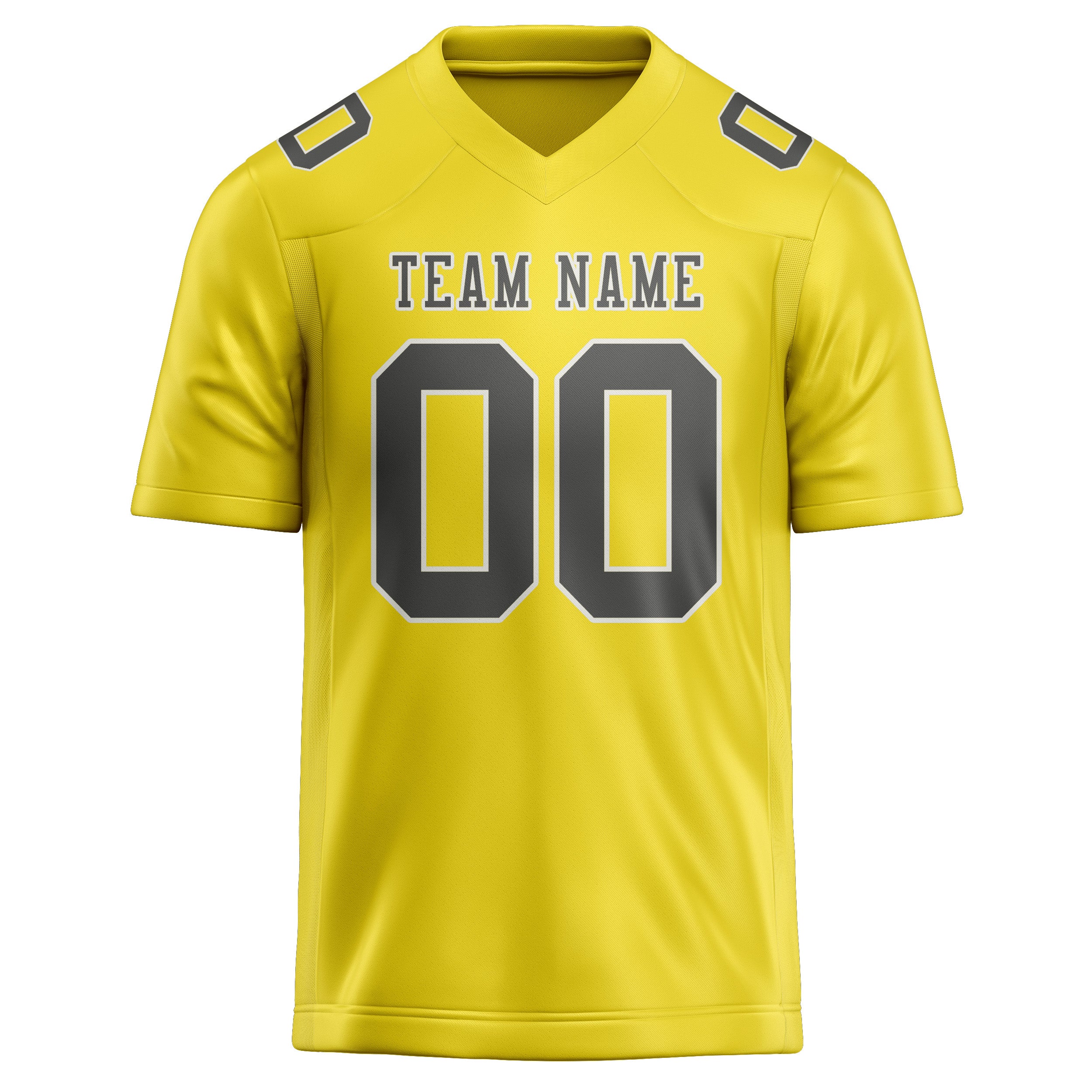 Maillot de football personnalisé jaune clair et gris foncé
