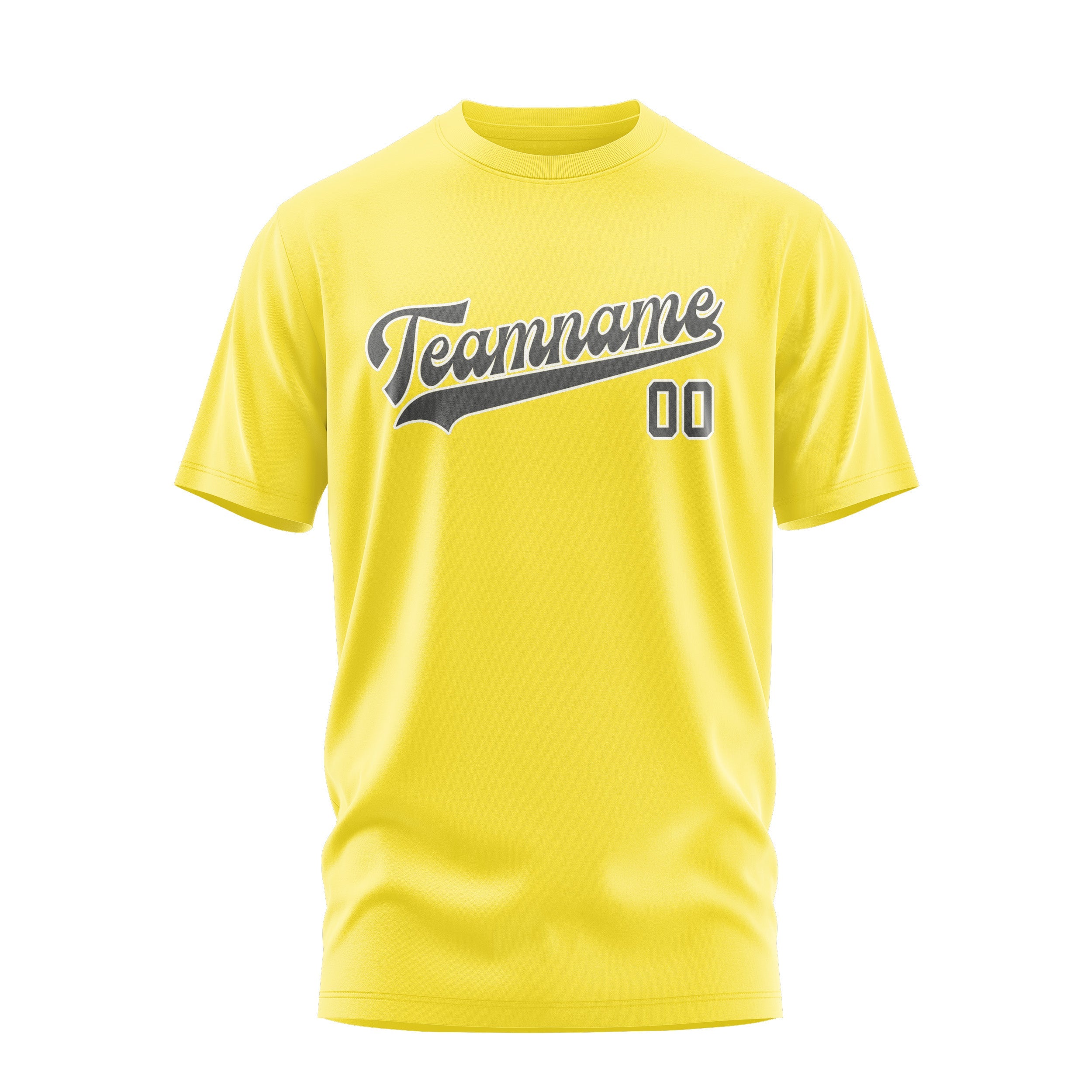 T-shirt personnalisé jaune clair et gris foncé
