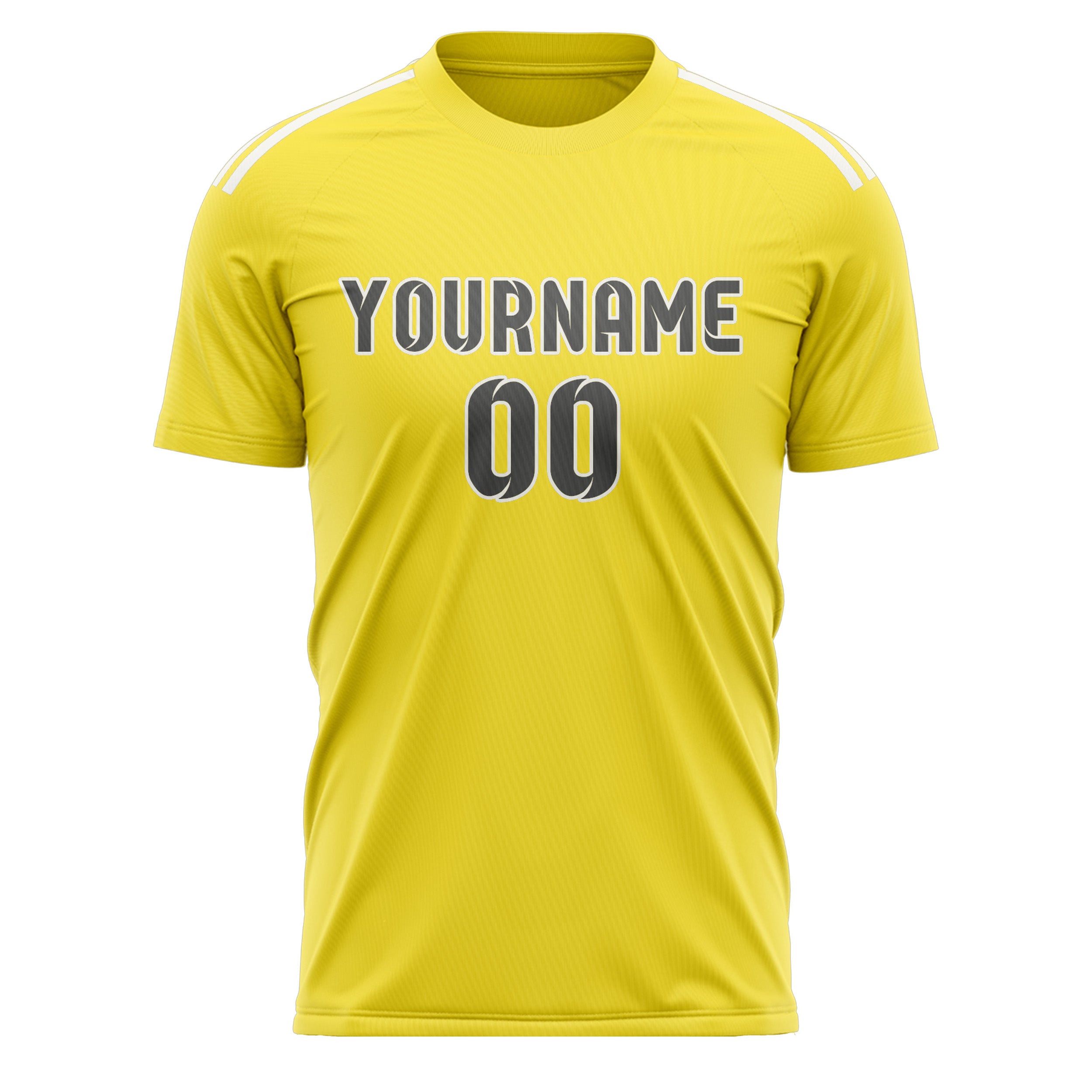 Maillot de football personnalisé jaune clair et gris foncé