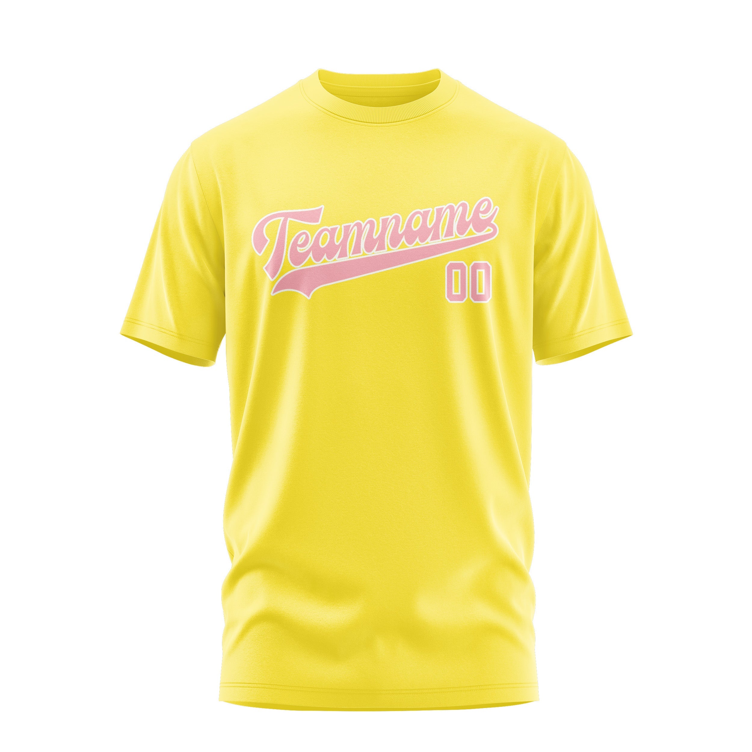 T-shirt personnalisé jaune clair rose clair