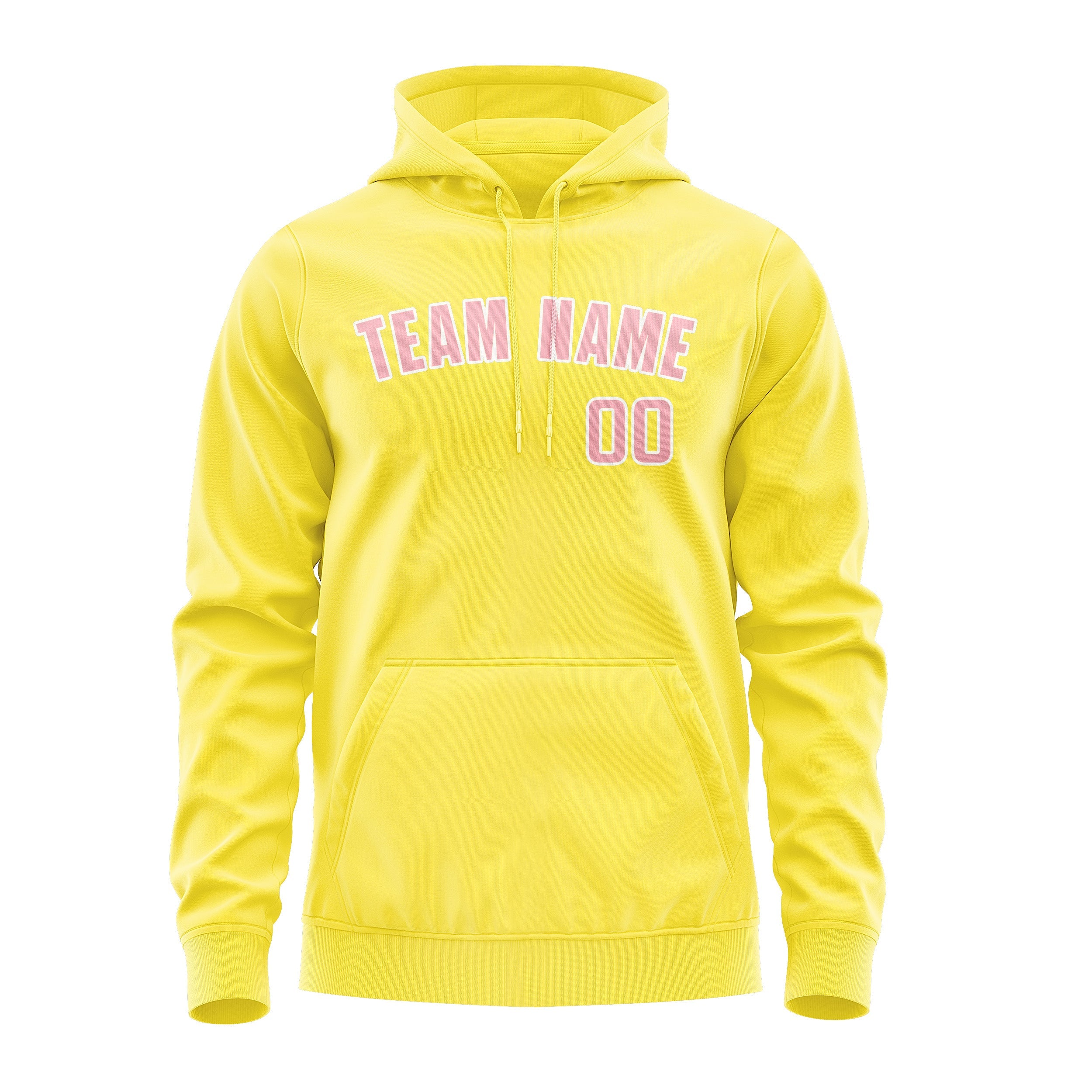 Sweat à capuche personnalisé jaune clair et rose clair 