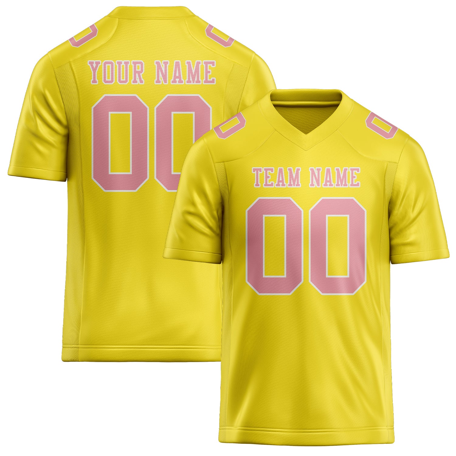 Maillot de football personnalisé jaune clair et rose clair