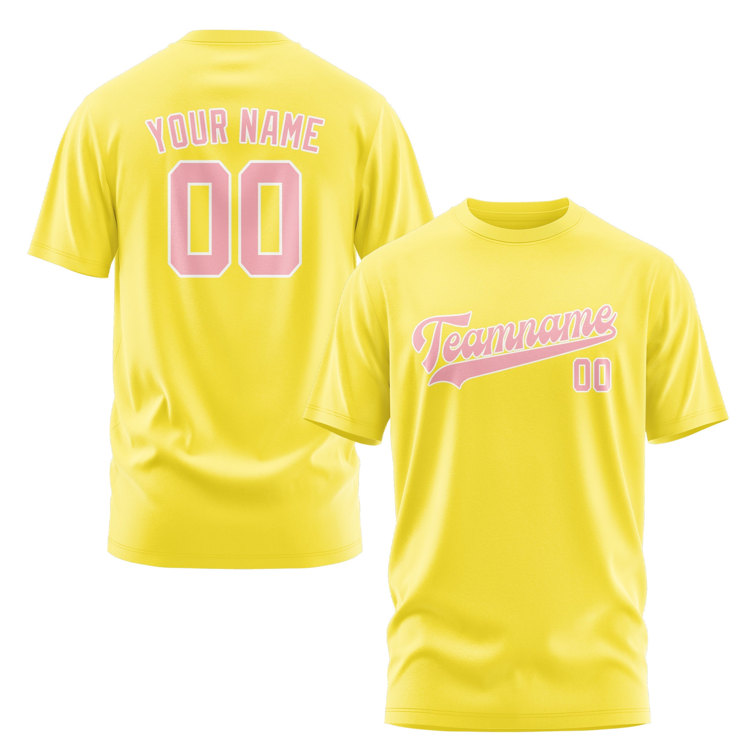 T-shirt personnalisé jaune clair rose clair