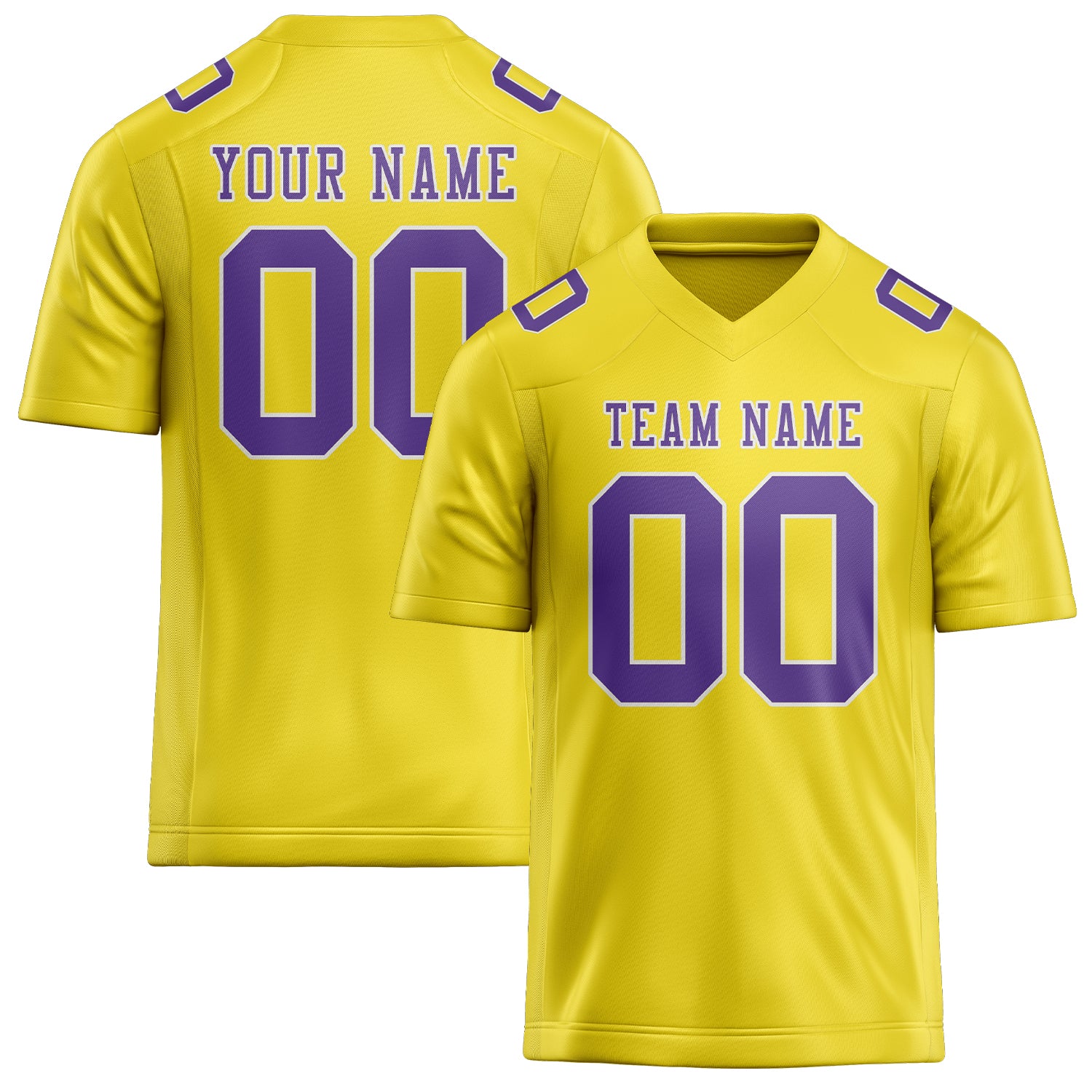 Maillot de football personnalisé jaune clair et violet clair