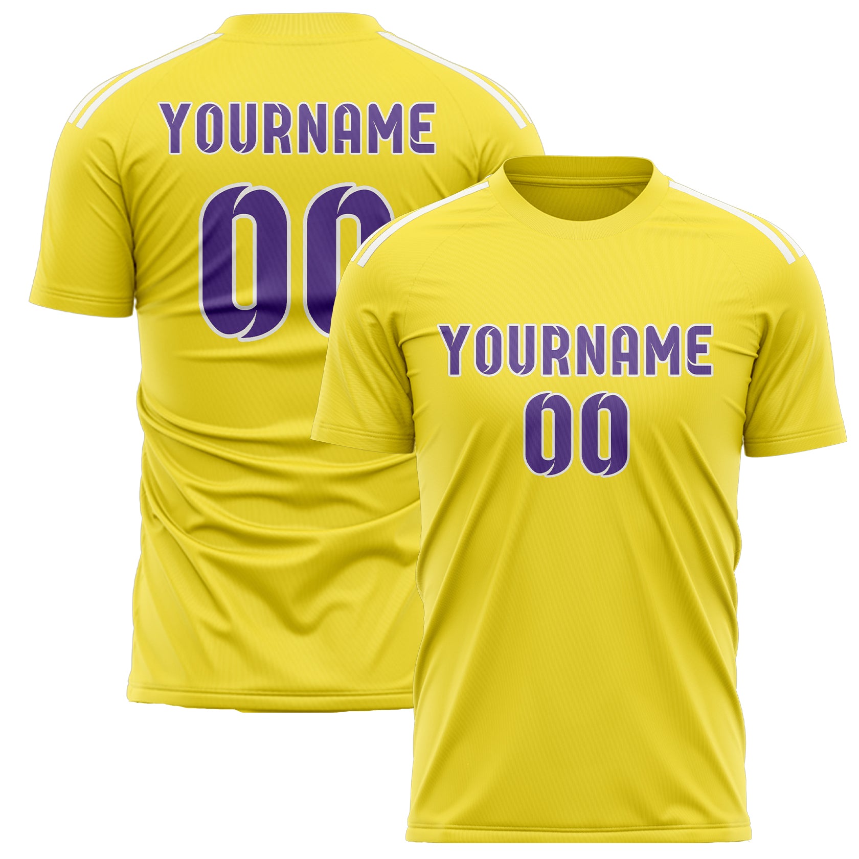 Maillot de football personnalisé jaune clair et violet clair