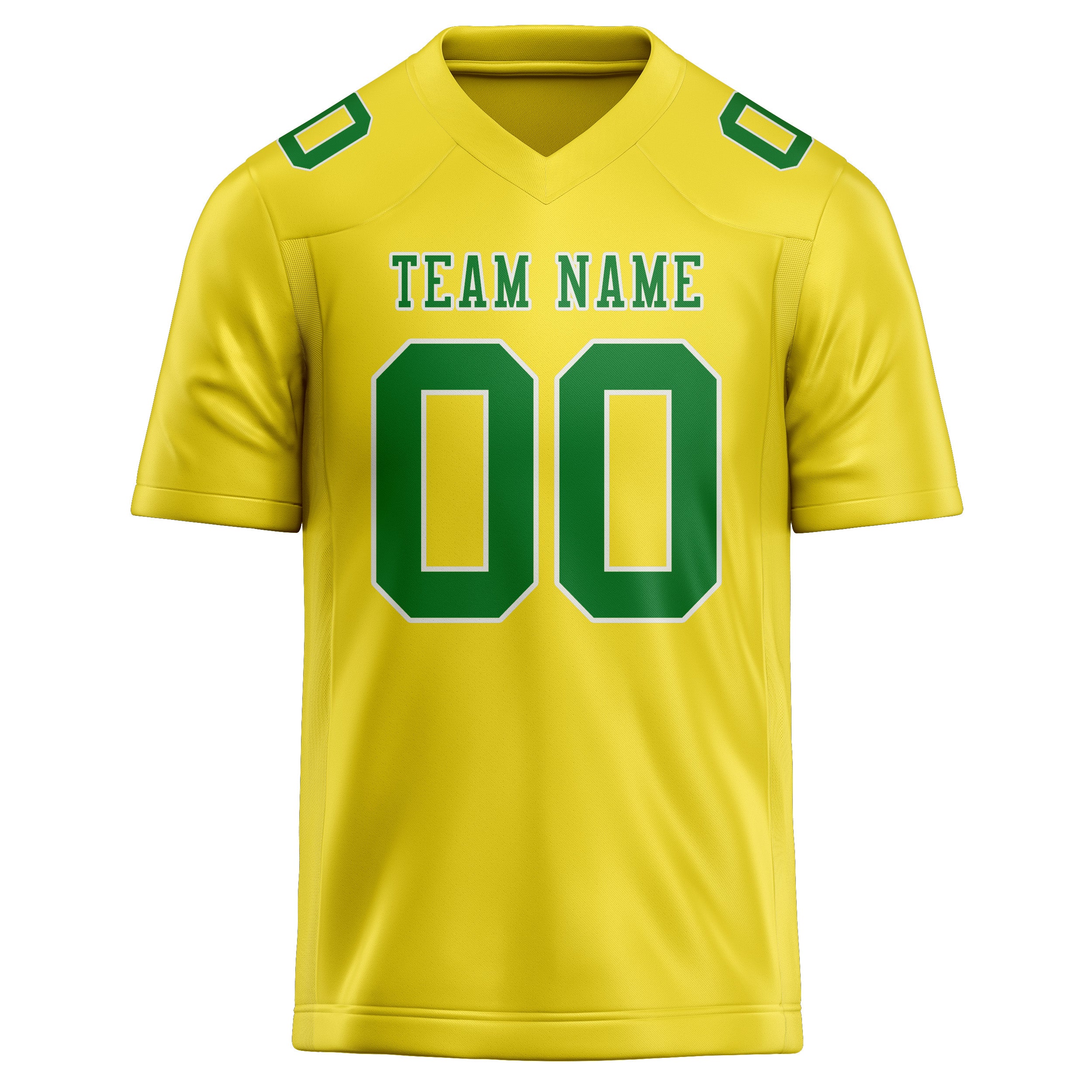 Maillot de football personnalisé jaune clair et vert émeraude