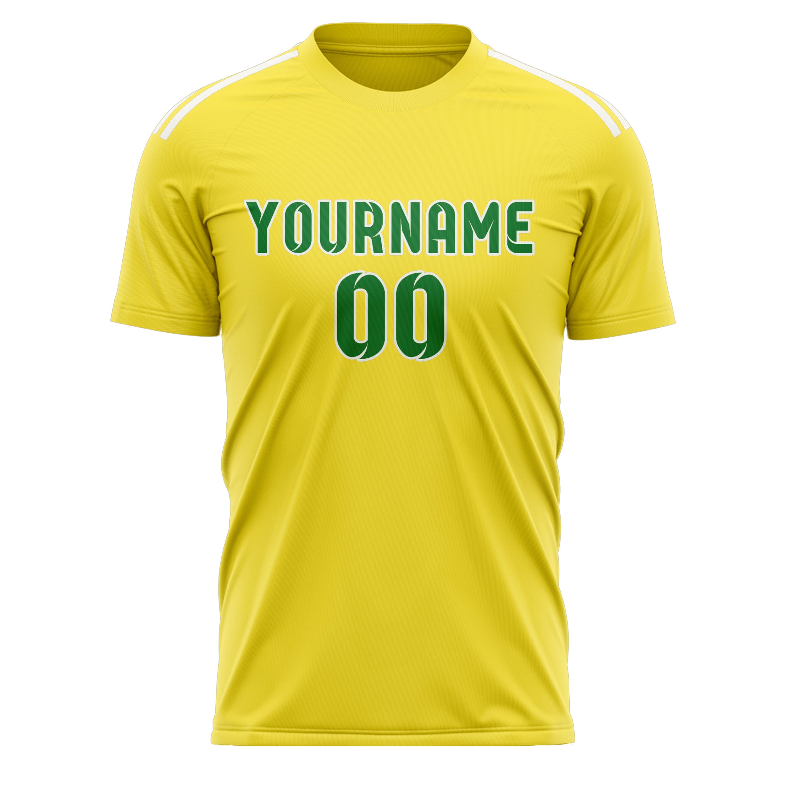 Maillot de football personnalisé jaune clair et vert émeraude
