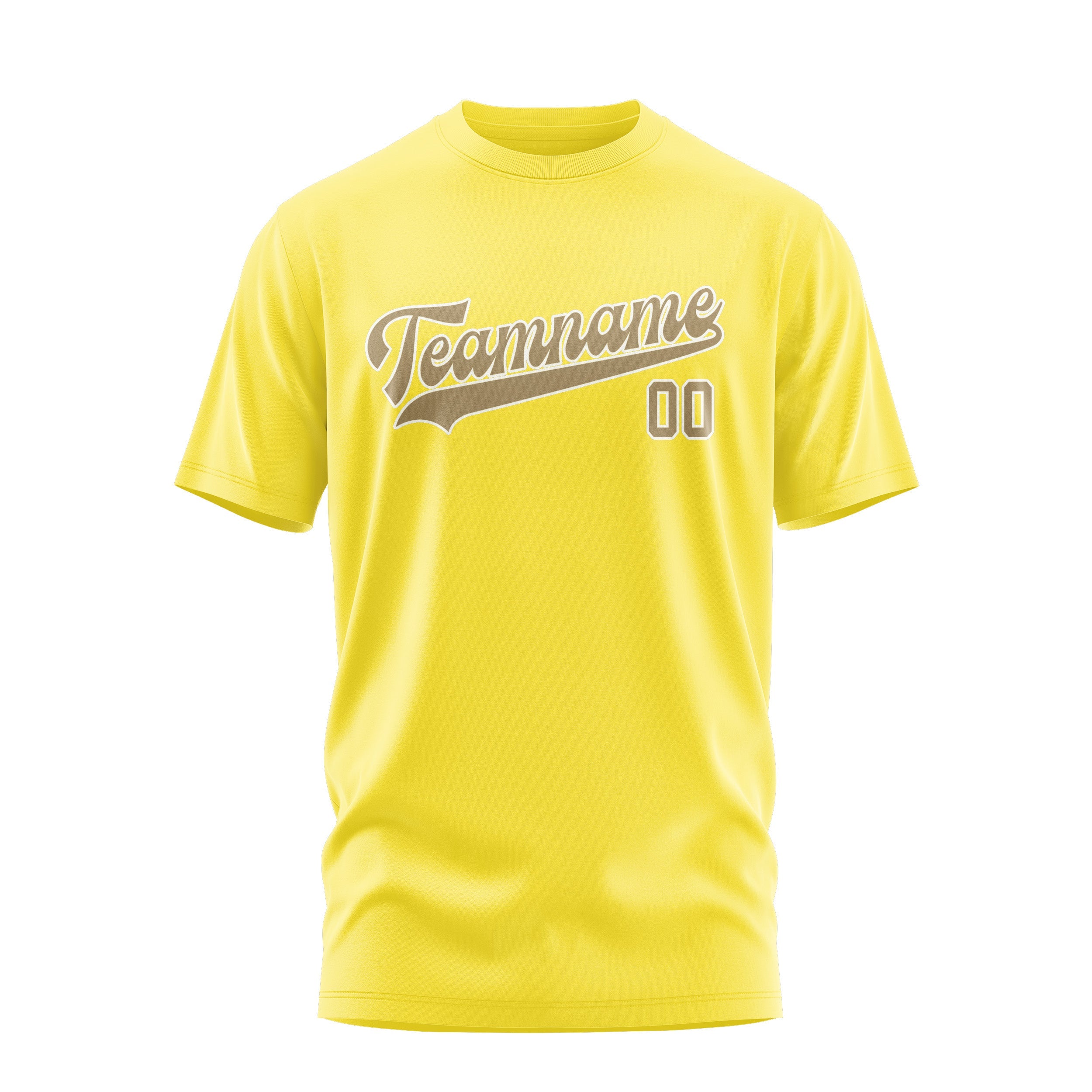 T-shirt personnalisé jaune clair kaki clair