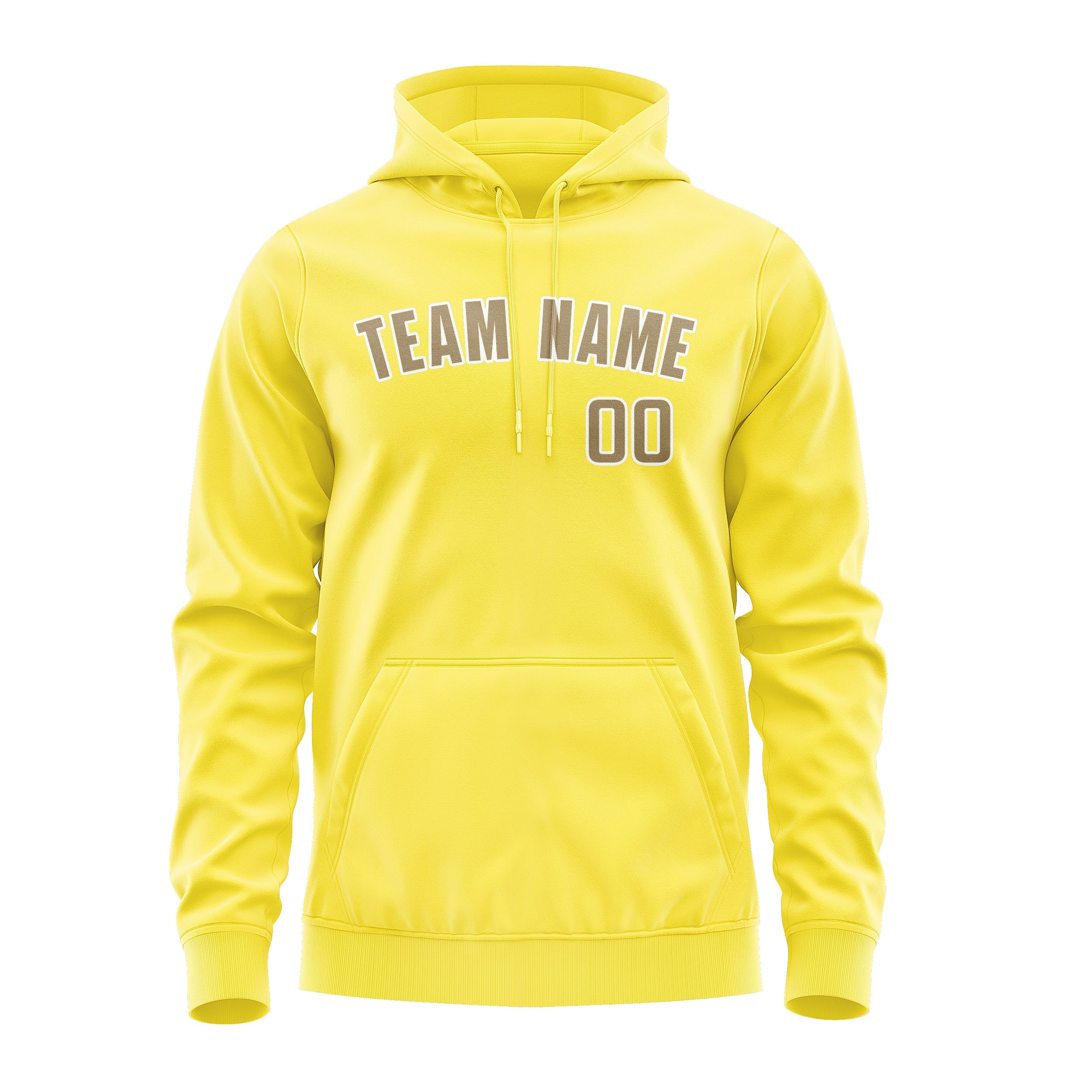 Sweat à capuche jaune clair kaki clair personnalisé 