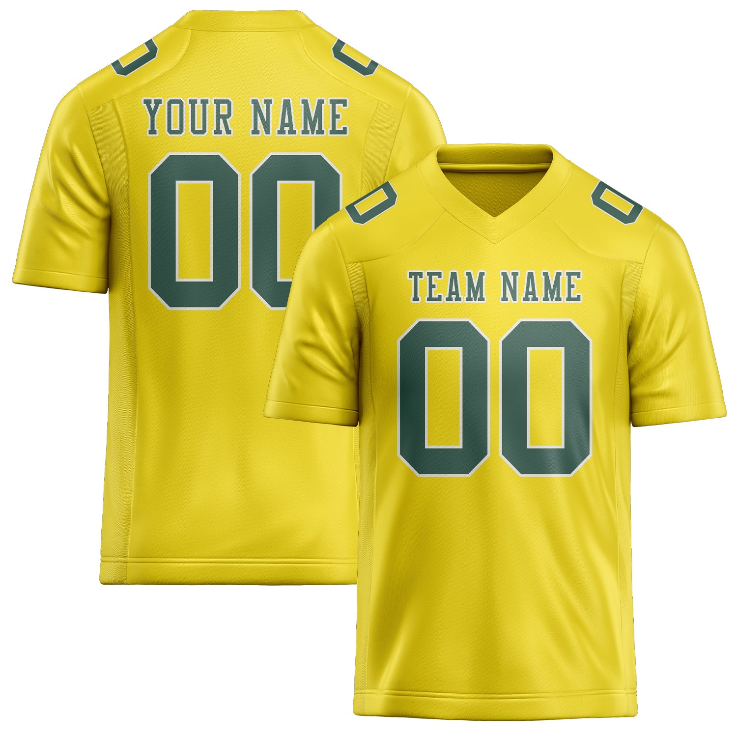 Maillot de football personnalisé jaune clair, bleu et vert